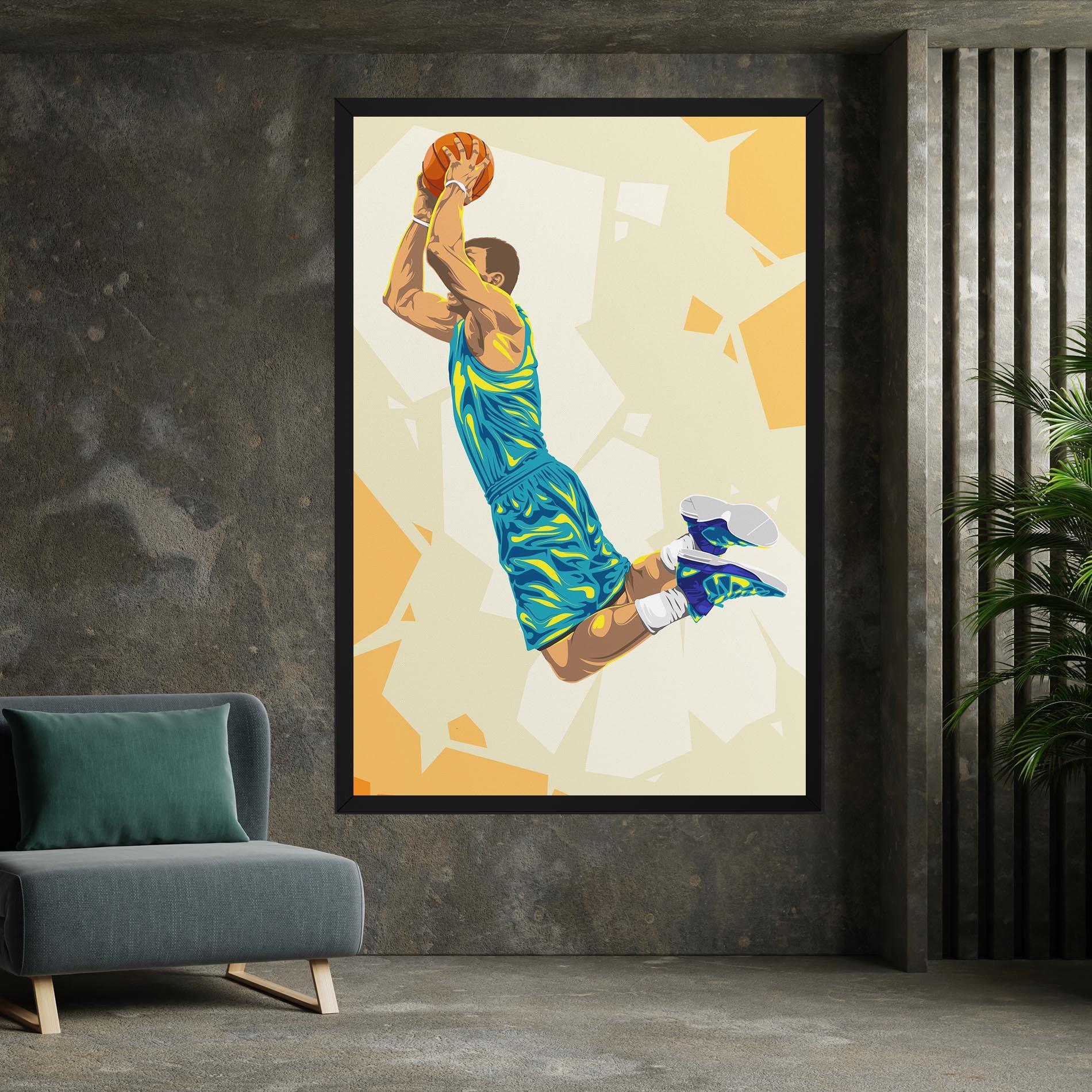 Leinwandbild Basketball Dunk Pose mockup 7