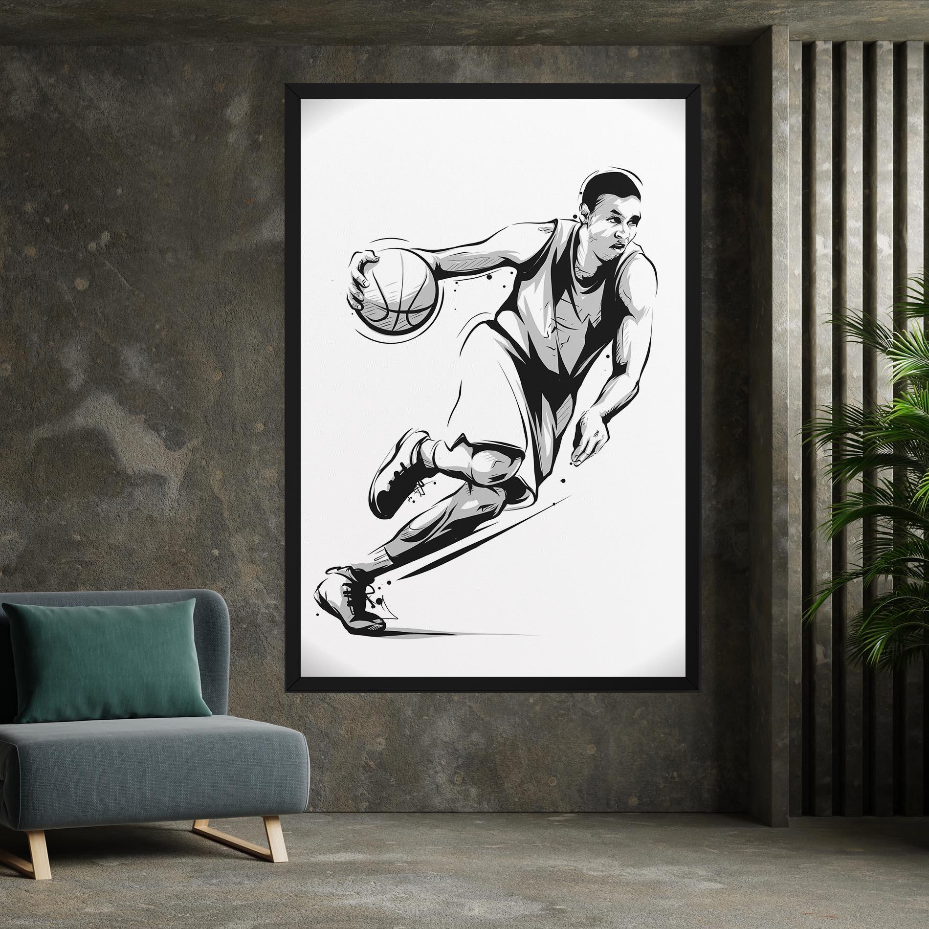 Leinwandbild Basketball Player Line mockup 7