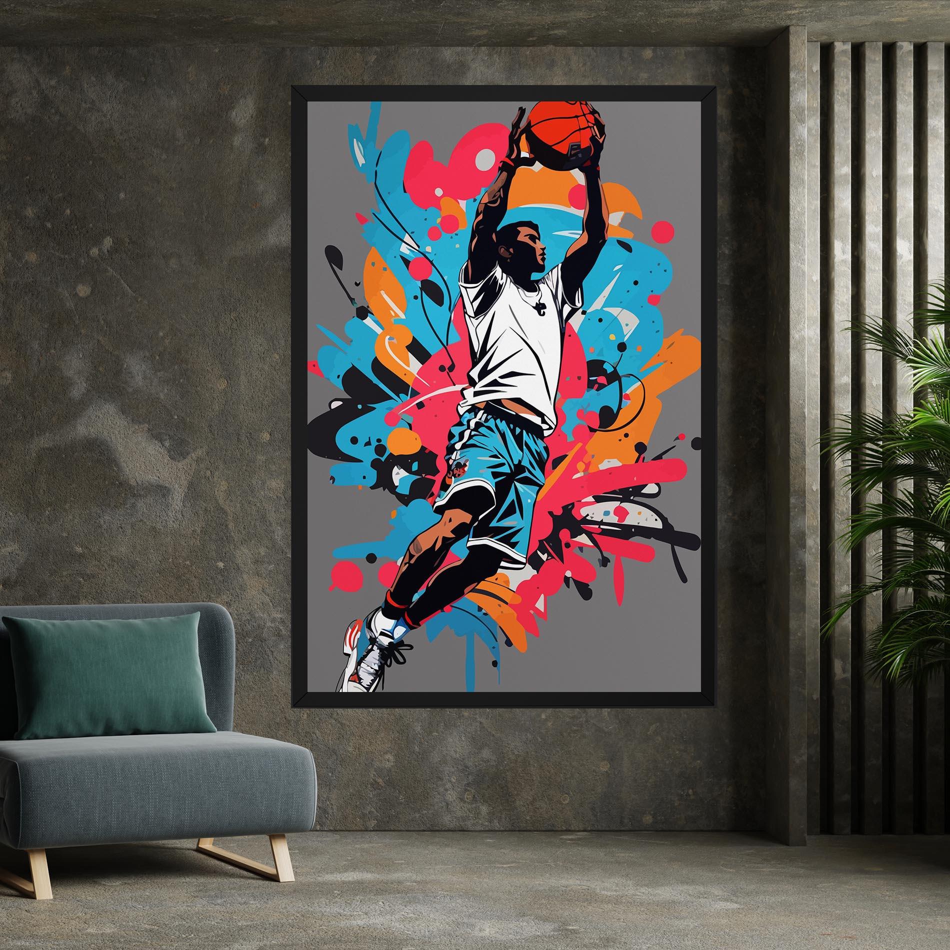 Leinwandbild Blue Red Basket mockup 7