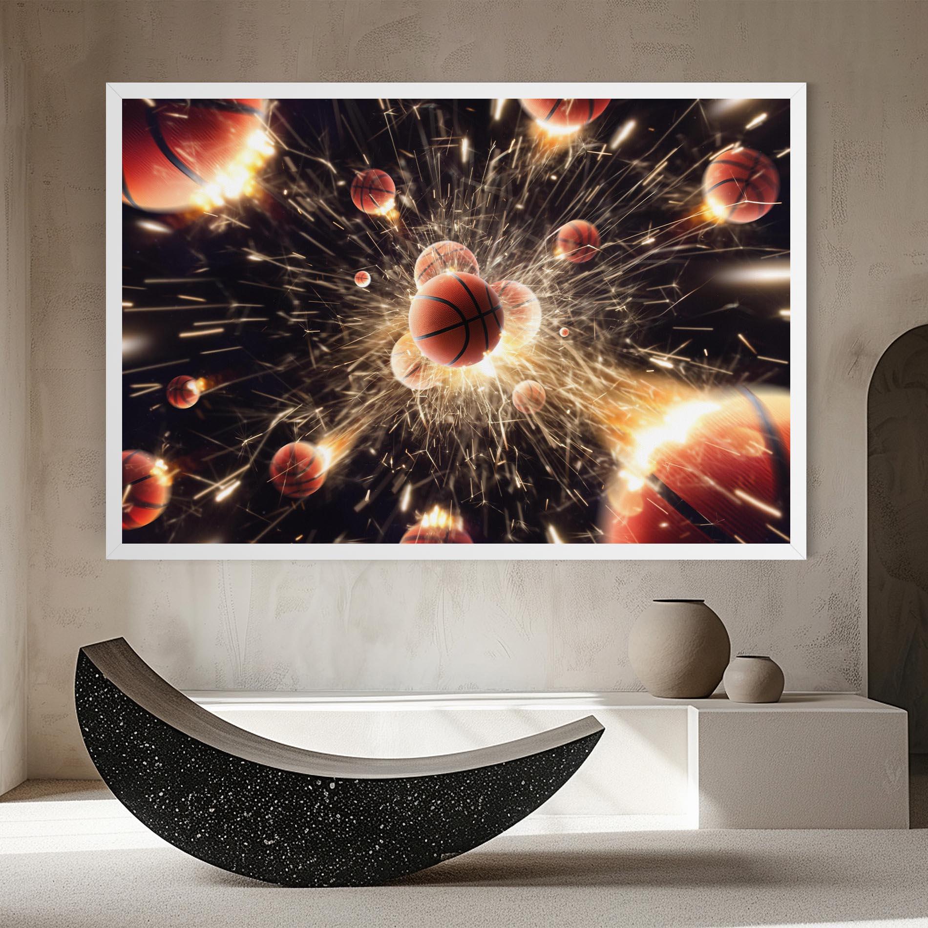 Leinwandbild Basketball Explosion mockup 8