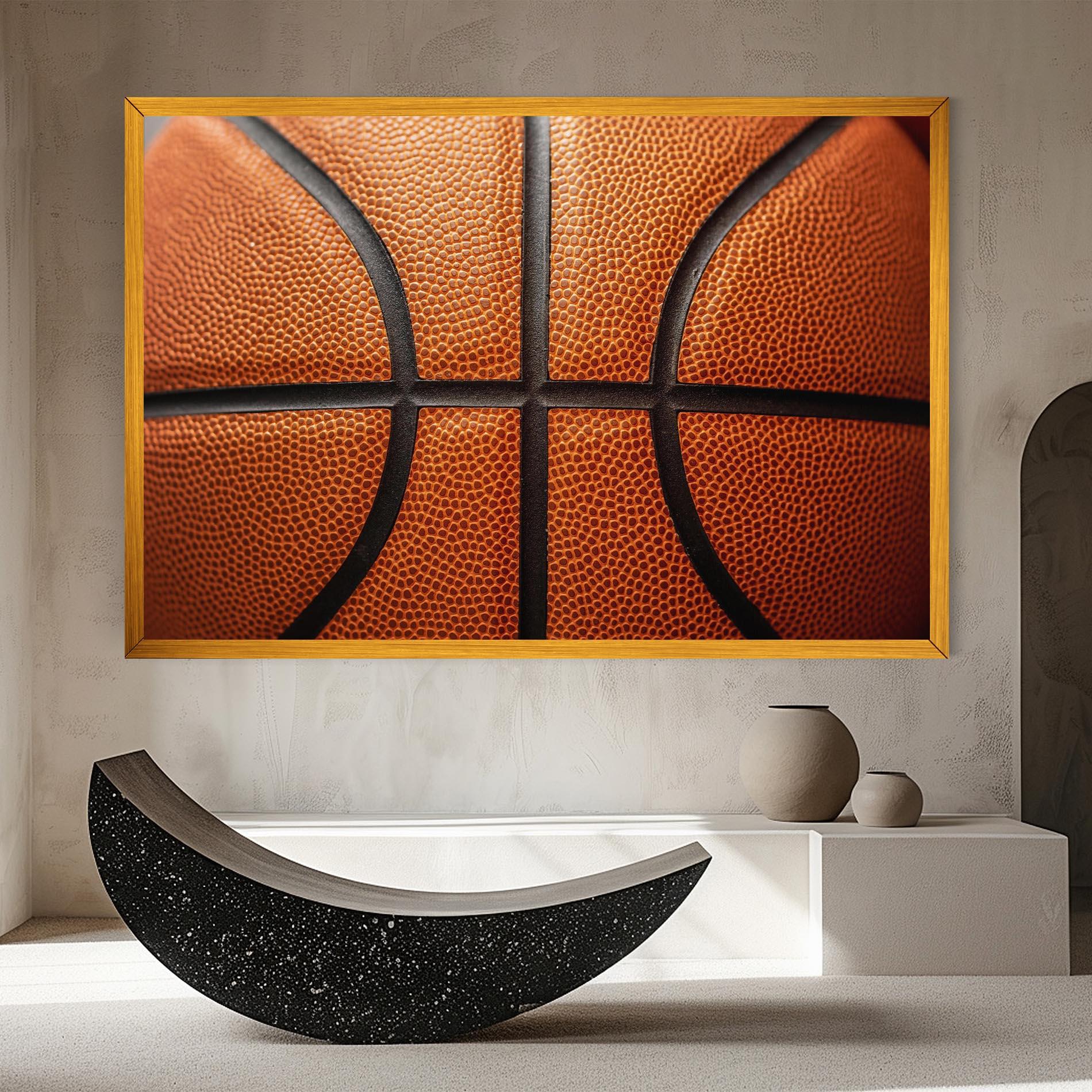 Leinwandbild Close Up Leather Basketball mockup 8