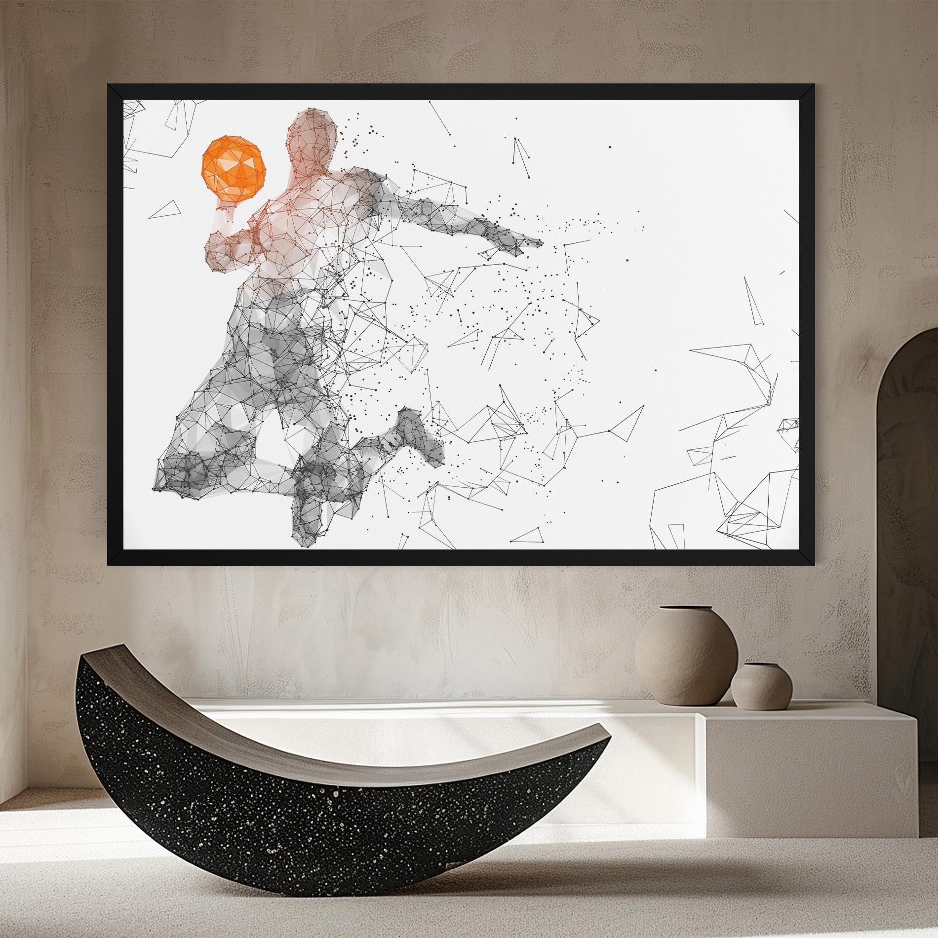Leinwandbild Orange Line Basket mockup 8