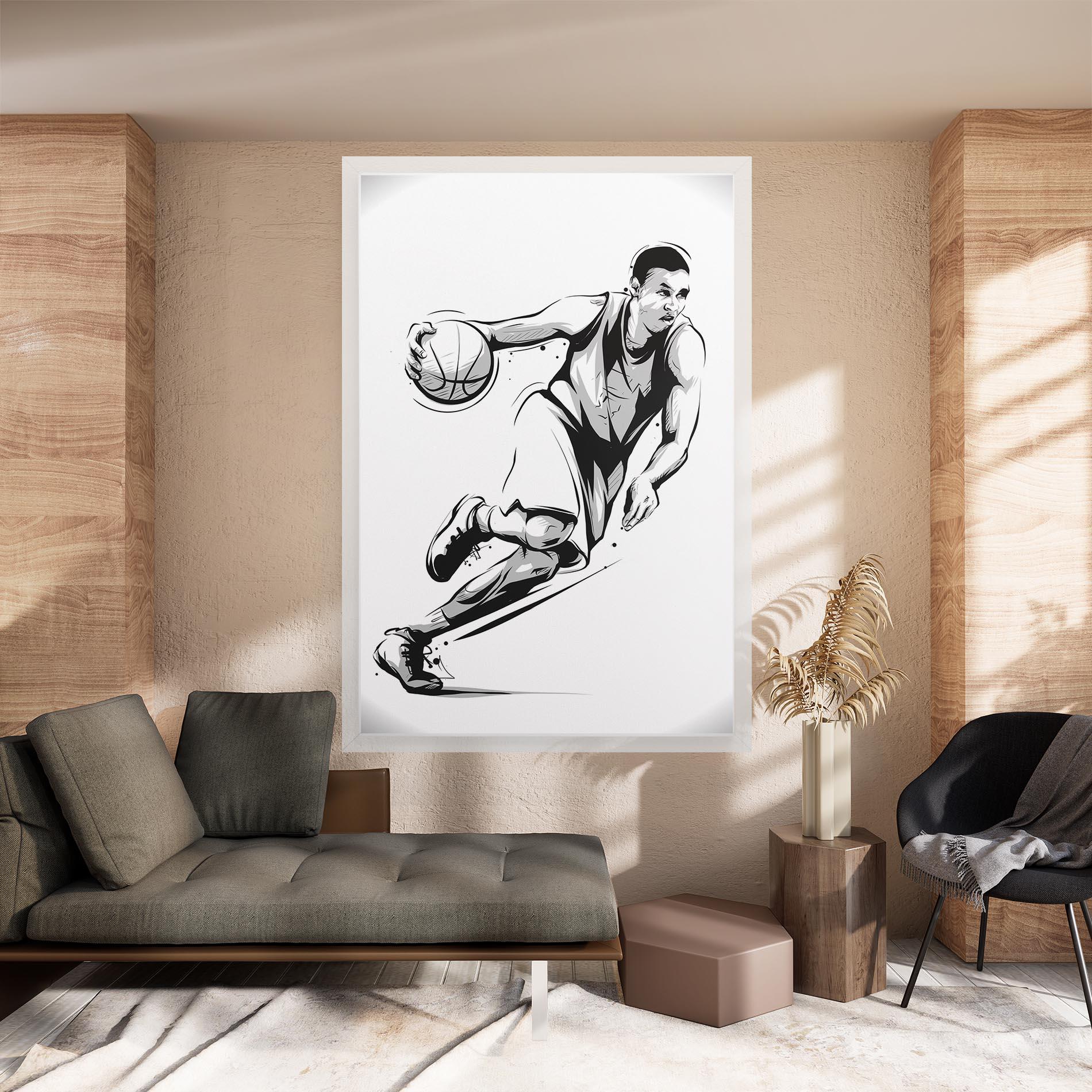 Leinwandbild Basketball Player Line mockup 8