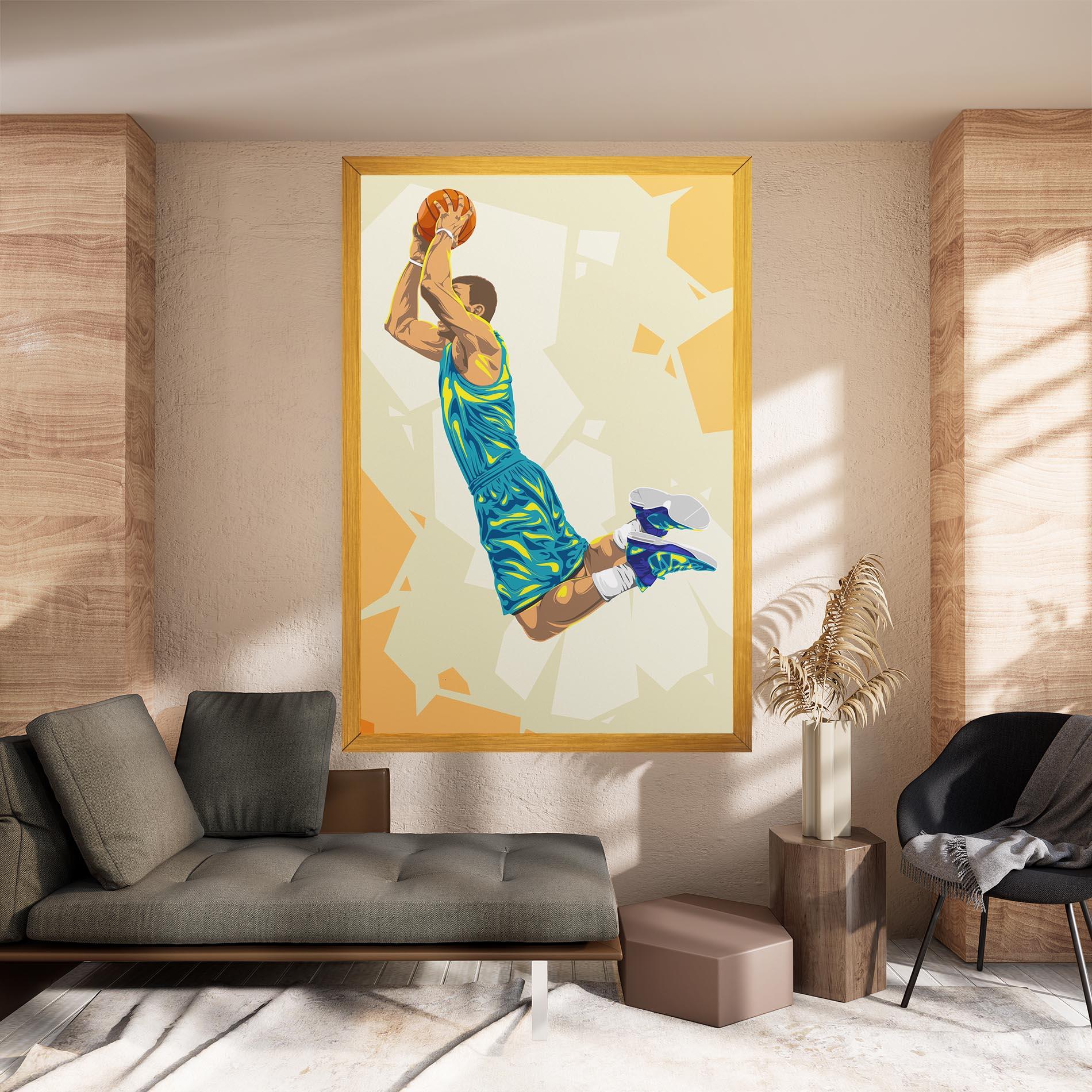 Leinwandbild Basketball Dunk Pose mockup 8