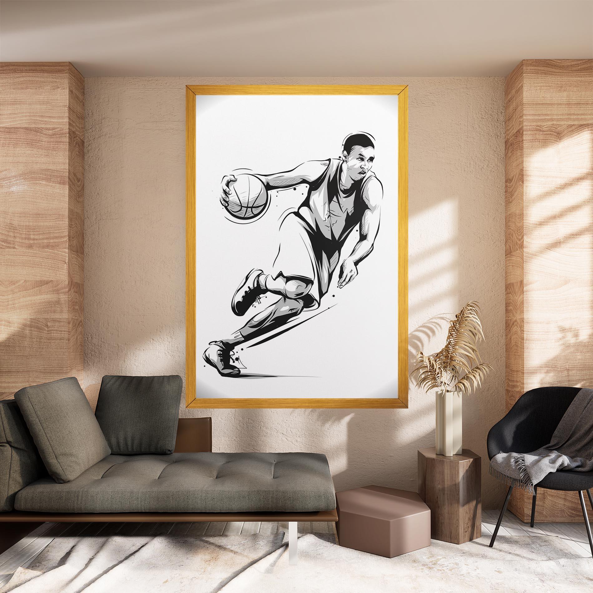 Leinwandbild Basketball Player Line mockup 8
