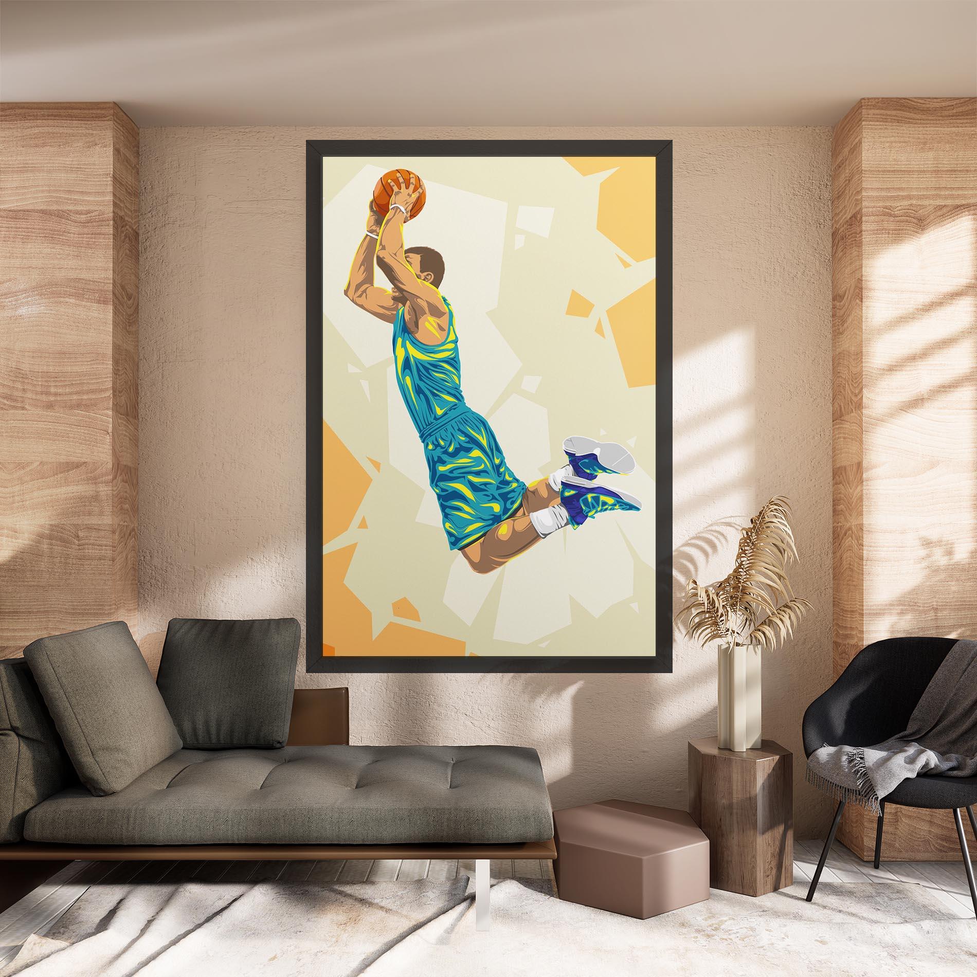 Leinwandbild Basketball Dunk Pose mockup 8