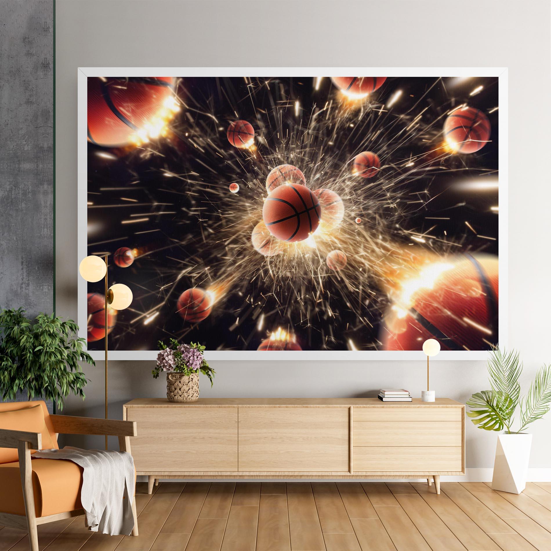 Leinwandbild Basketball Explosion mockup 9