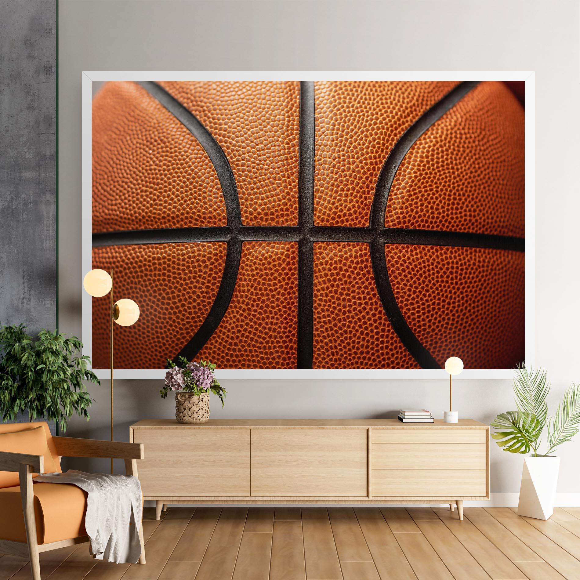 Leinwandbild Close Up Leather Basketball mockup 9