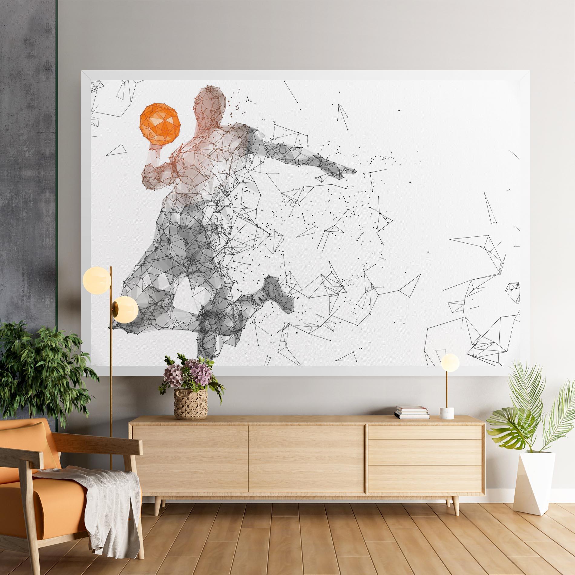 Leinwandbild Orange Line Basket mockup 9