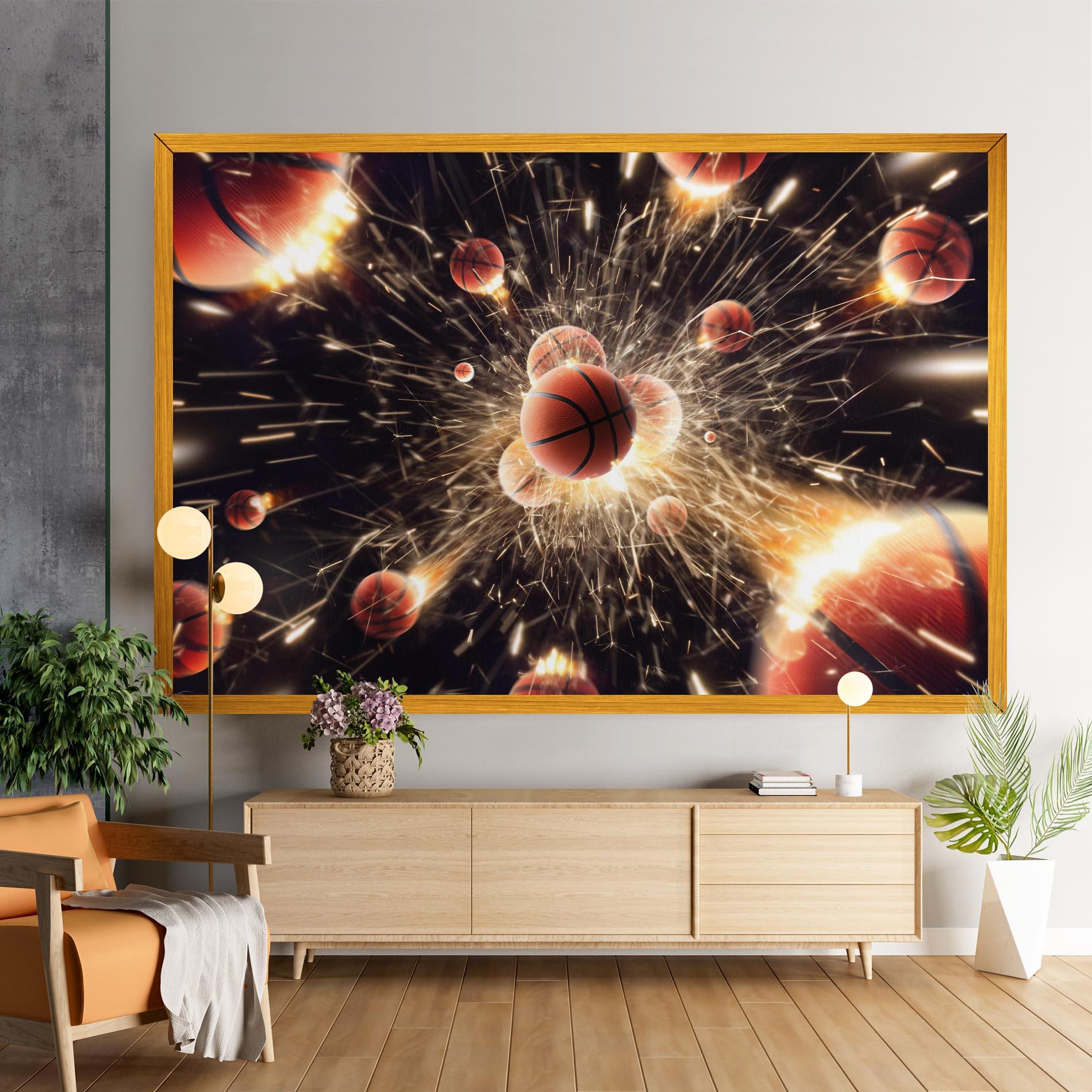 Leinwandbild Basketball Explosion mockup 9
