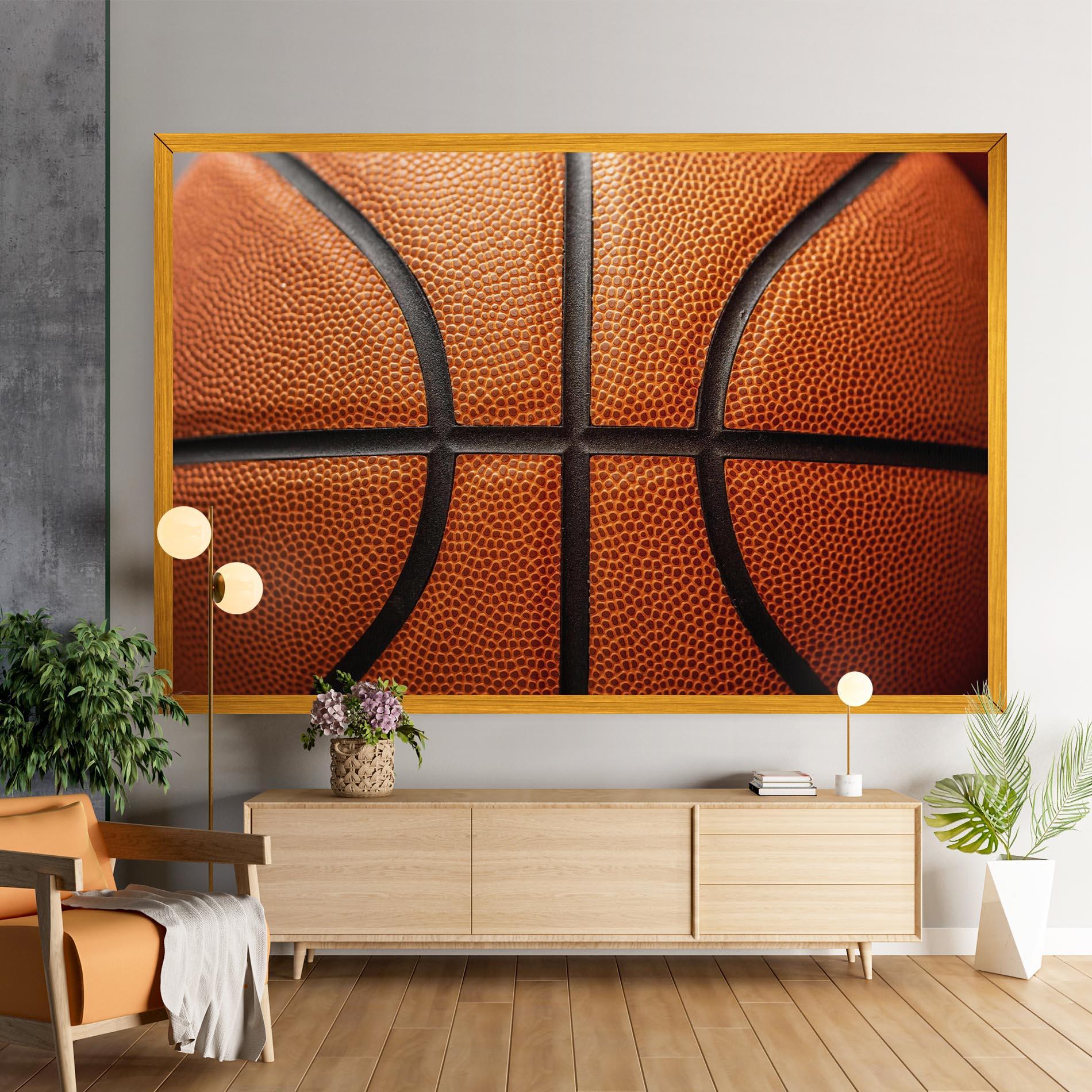Leinwandbild Close Up Leather Basketball mockup 9