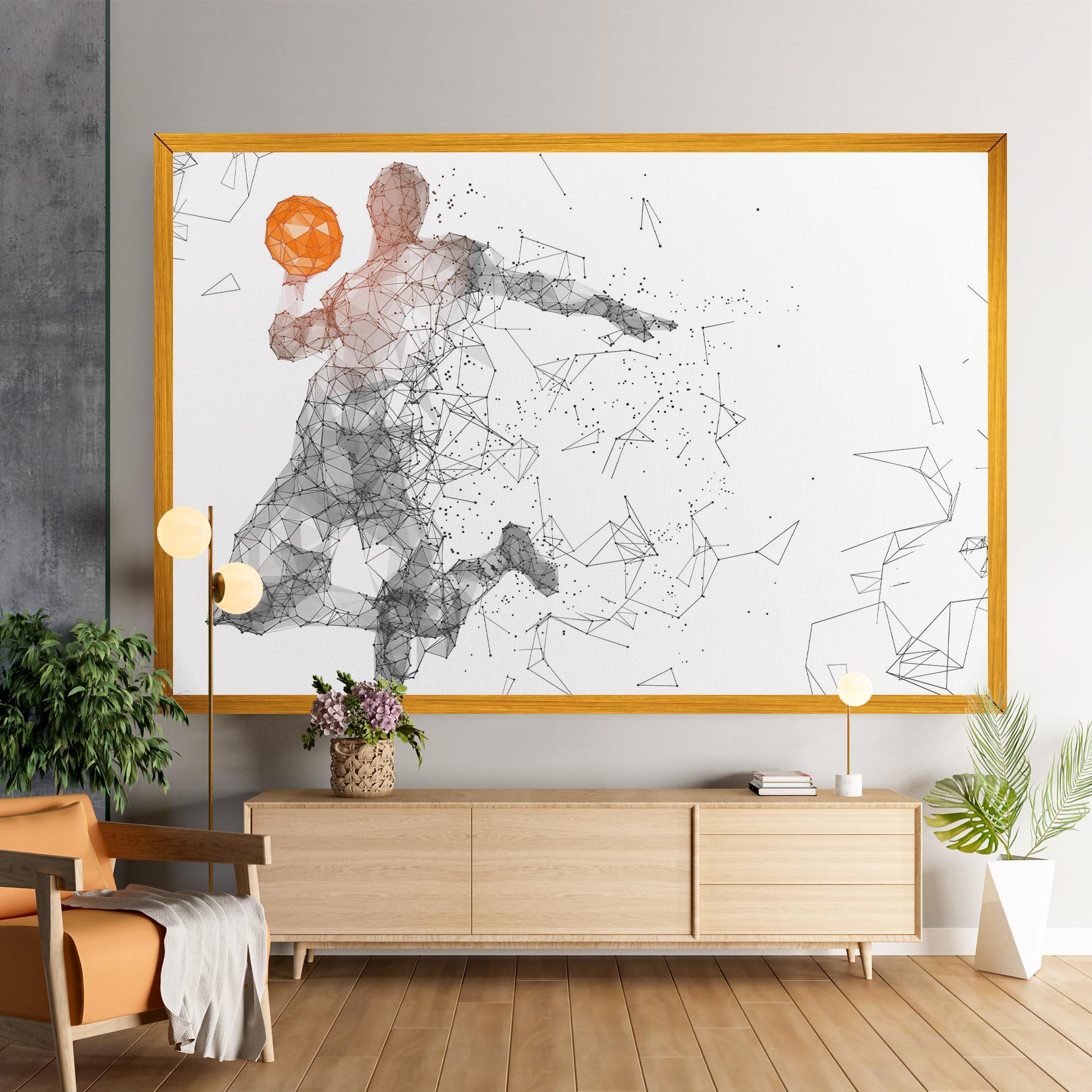 Leinwandbild Orange Line Basket mockup 9