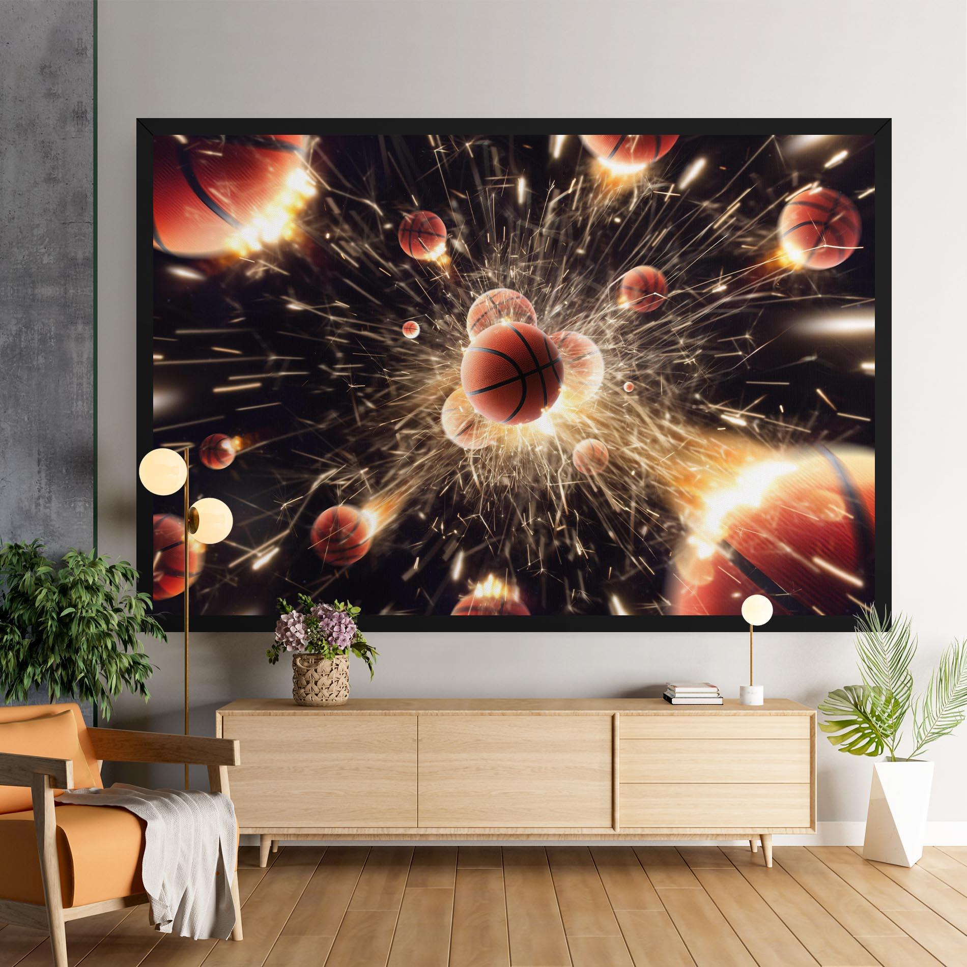 Leinwandbild Basketball Explosion mockup 9
