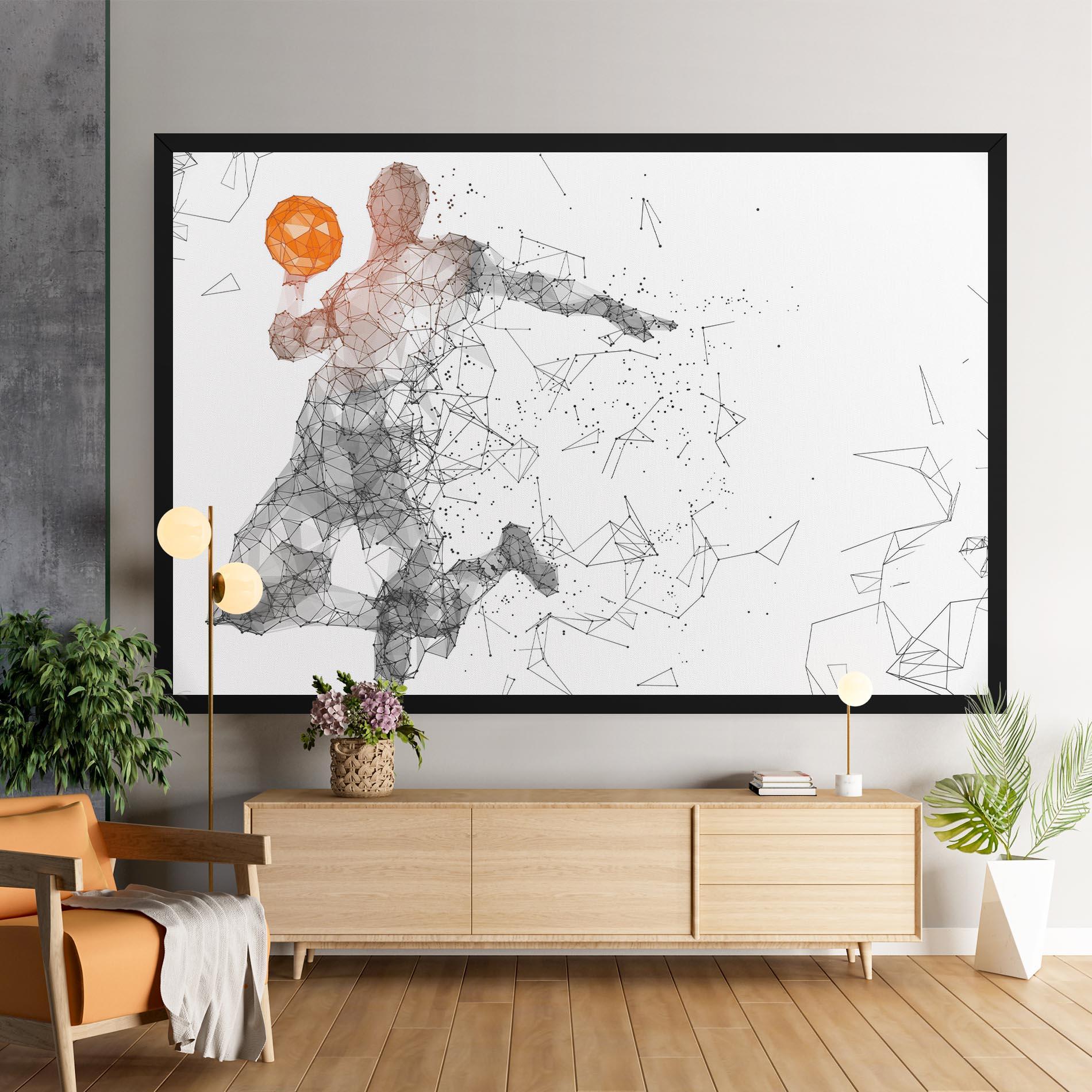Leinwandbild Orange Line Basket mockup 9