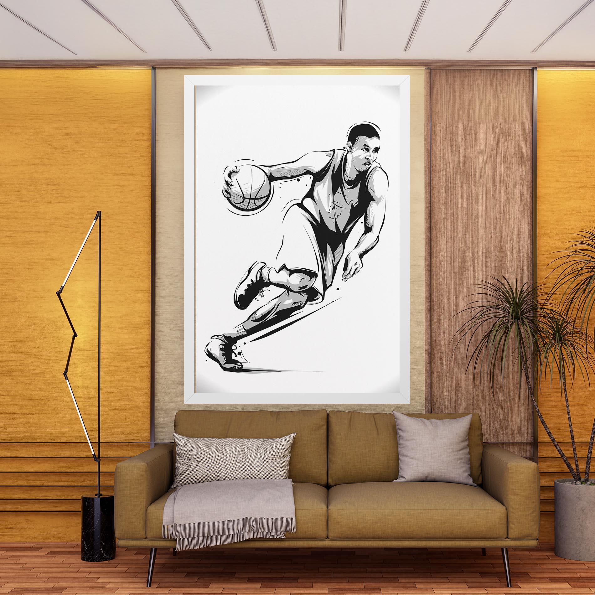 Leinwandbild Basketball Player Line mockup 9
