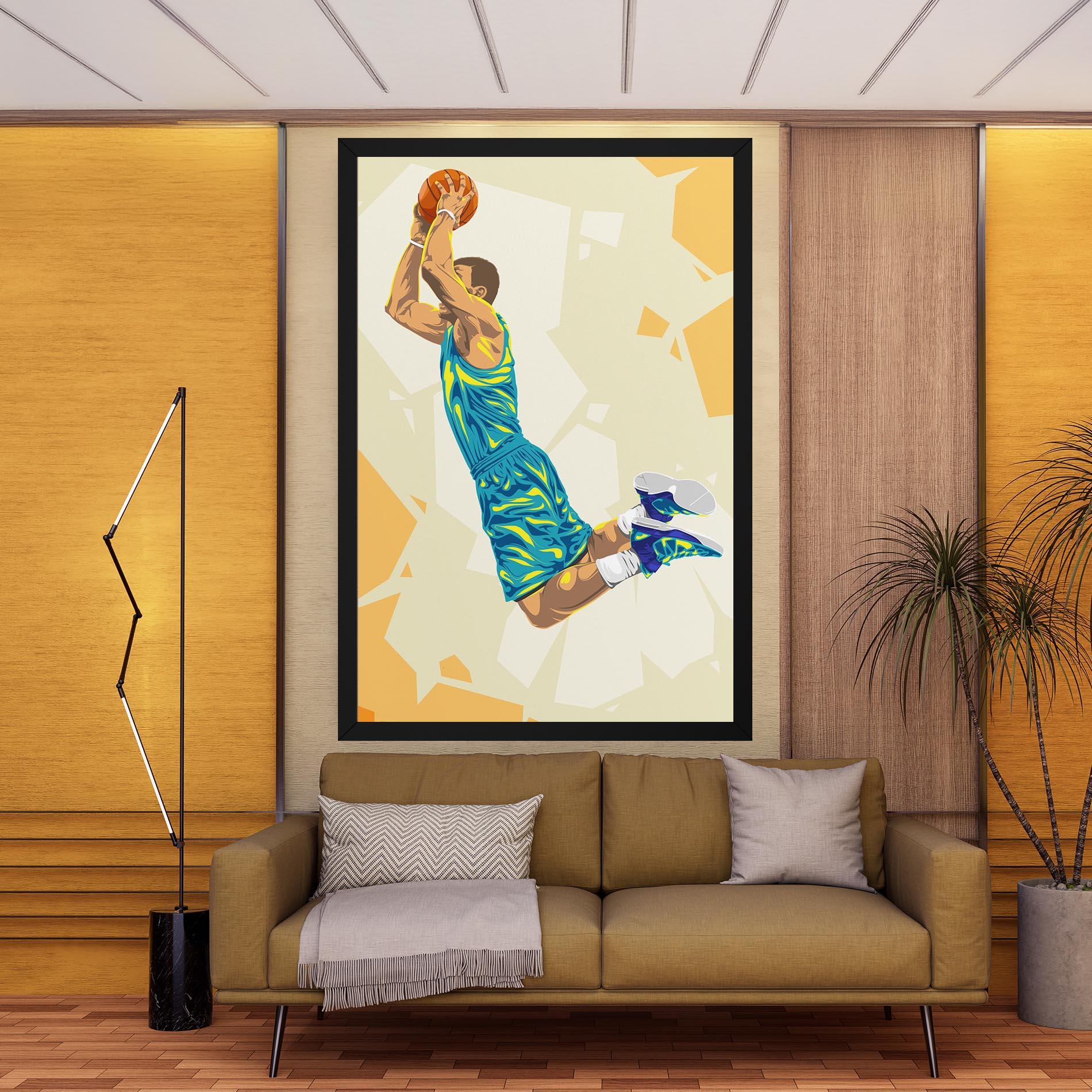 Leinwandbild Basketball Dunk Pose mockup 9