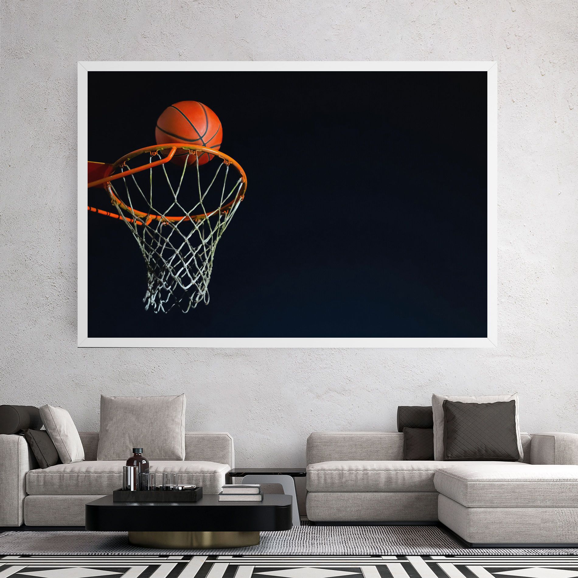 Basketball Hoop On Black mockup 2