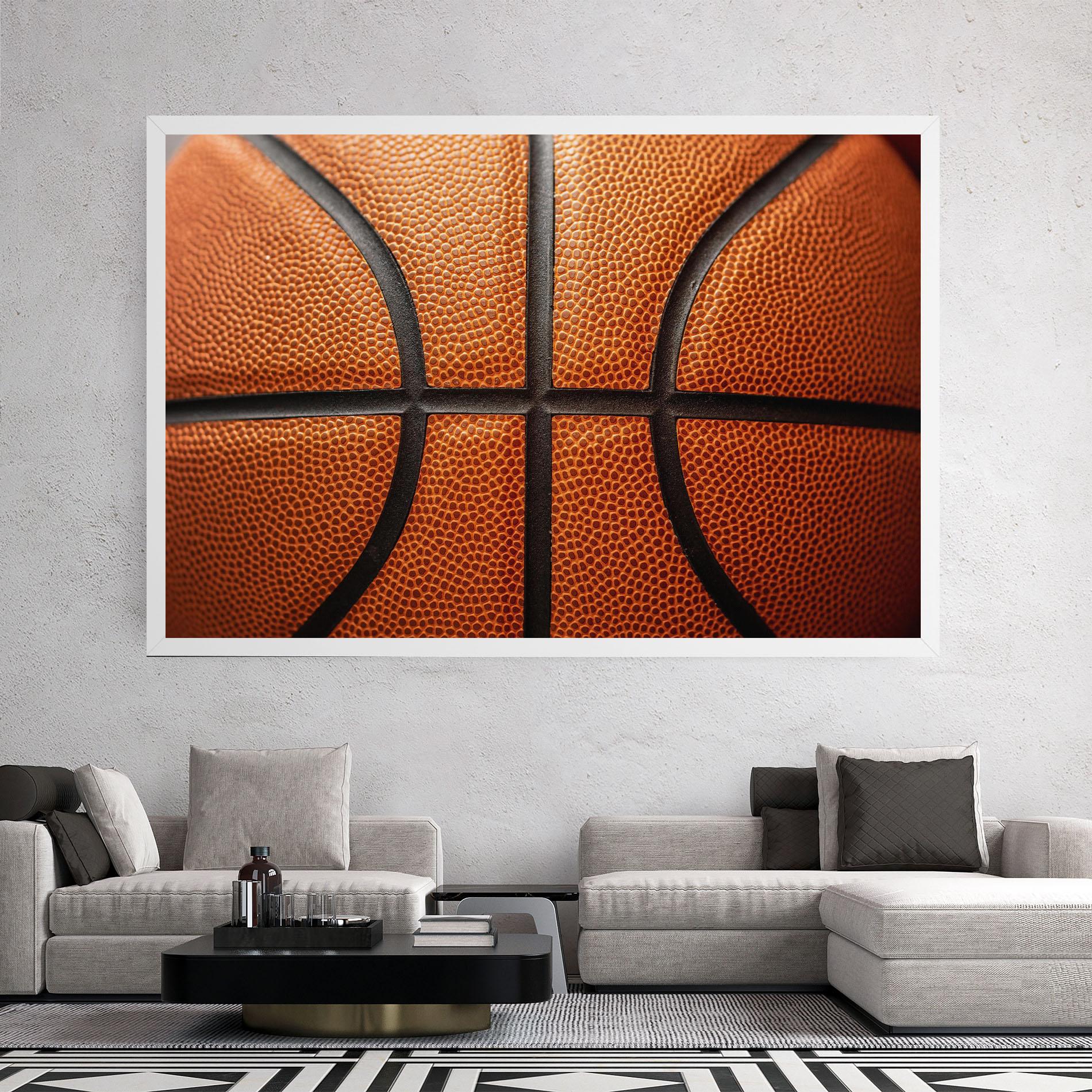 Leinwandbild Close Up Leather Basketball mockup 2