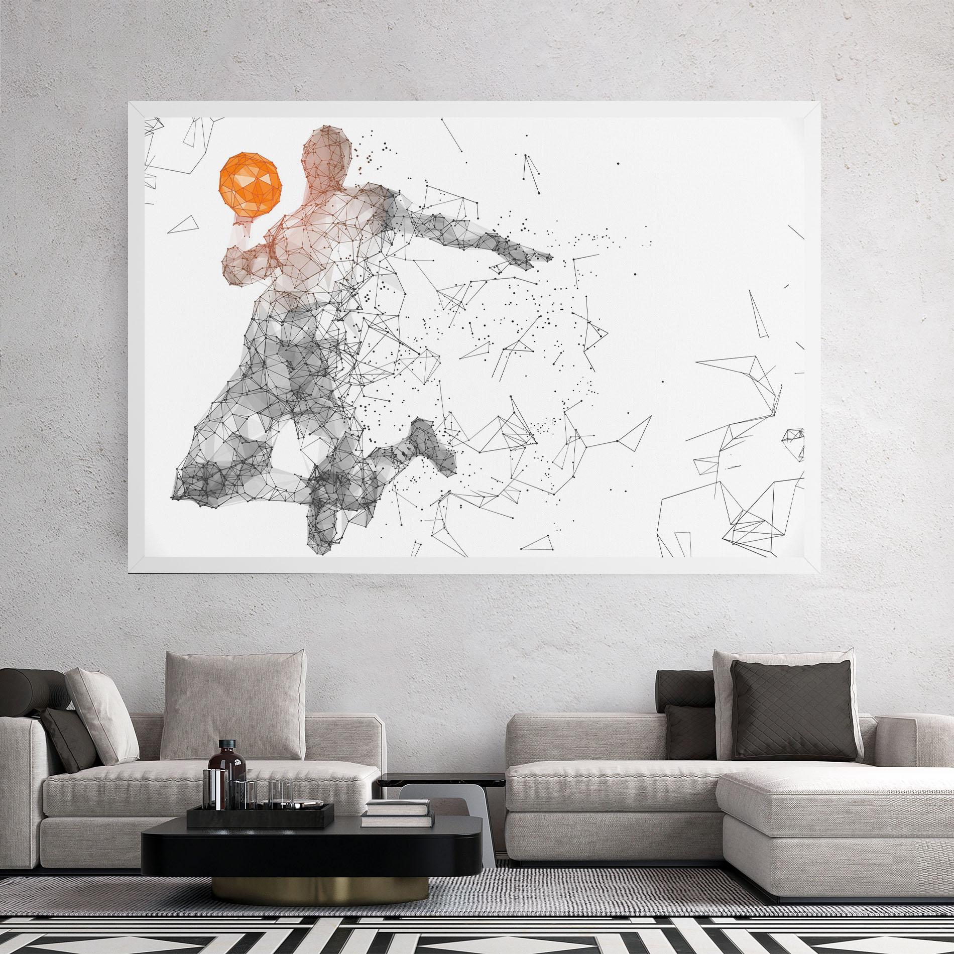 Leinwandbild Orange Line Basket mockup 2