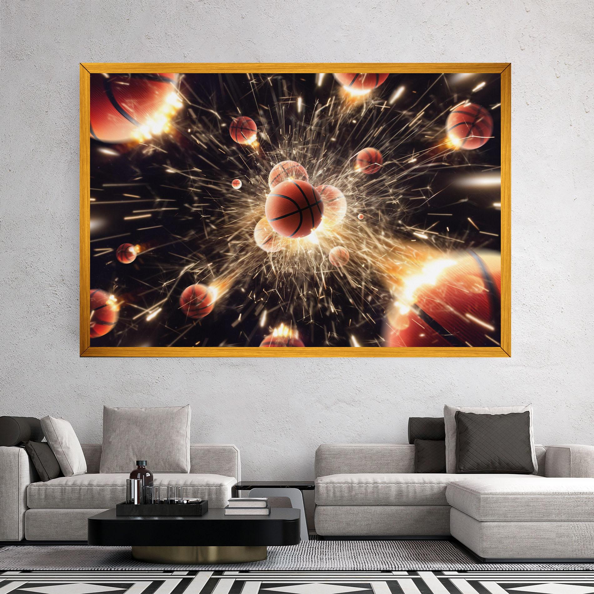 Leinwandbild Basketball Explosion mockup 2