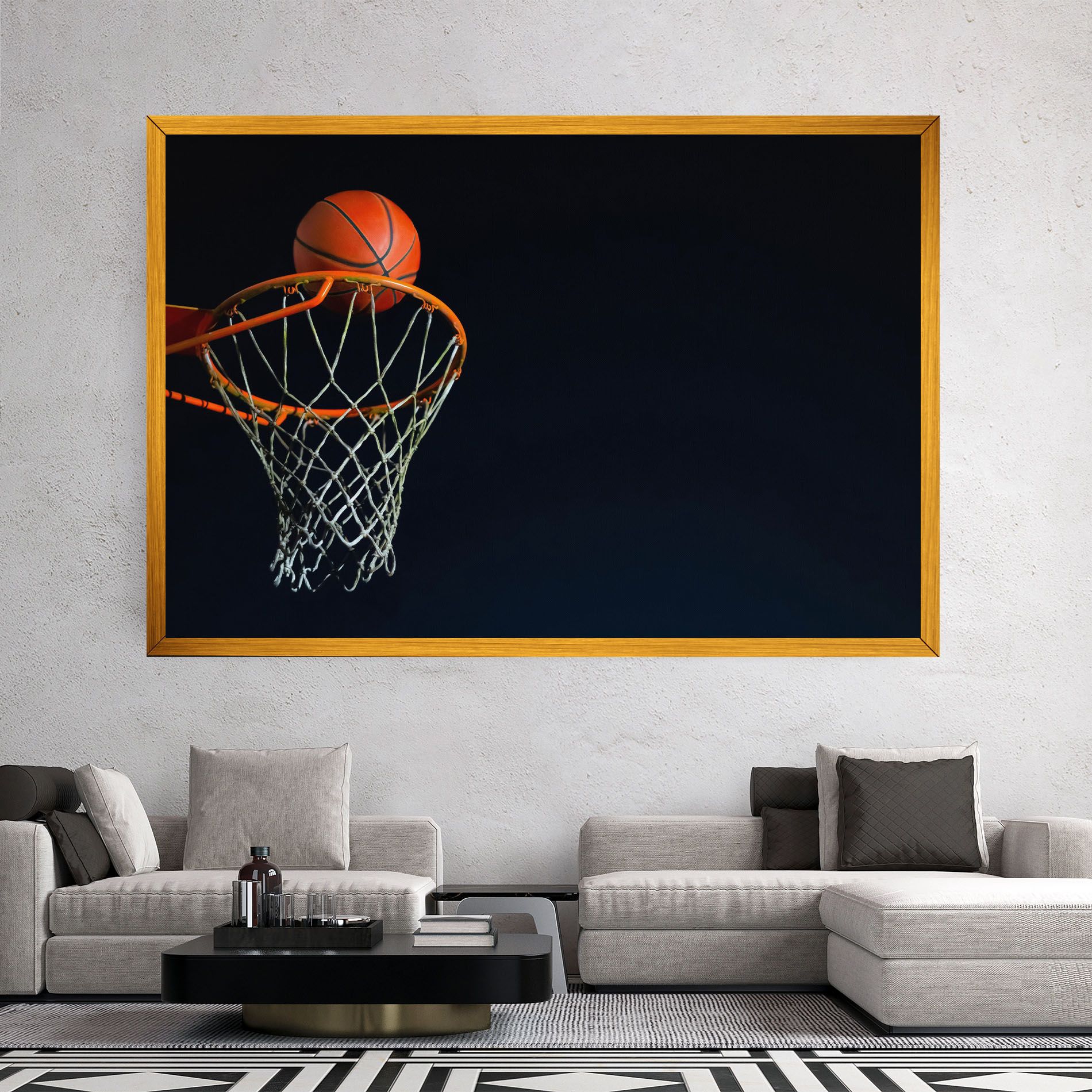 Basketball Hoop On Black mockup 2