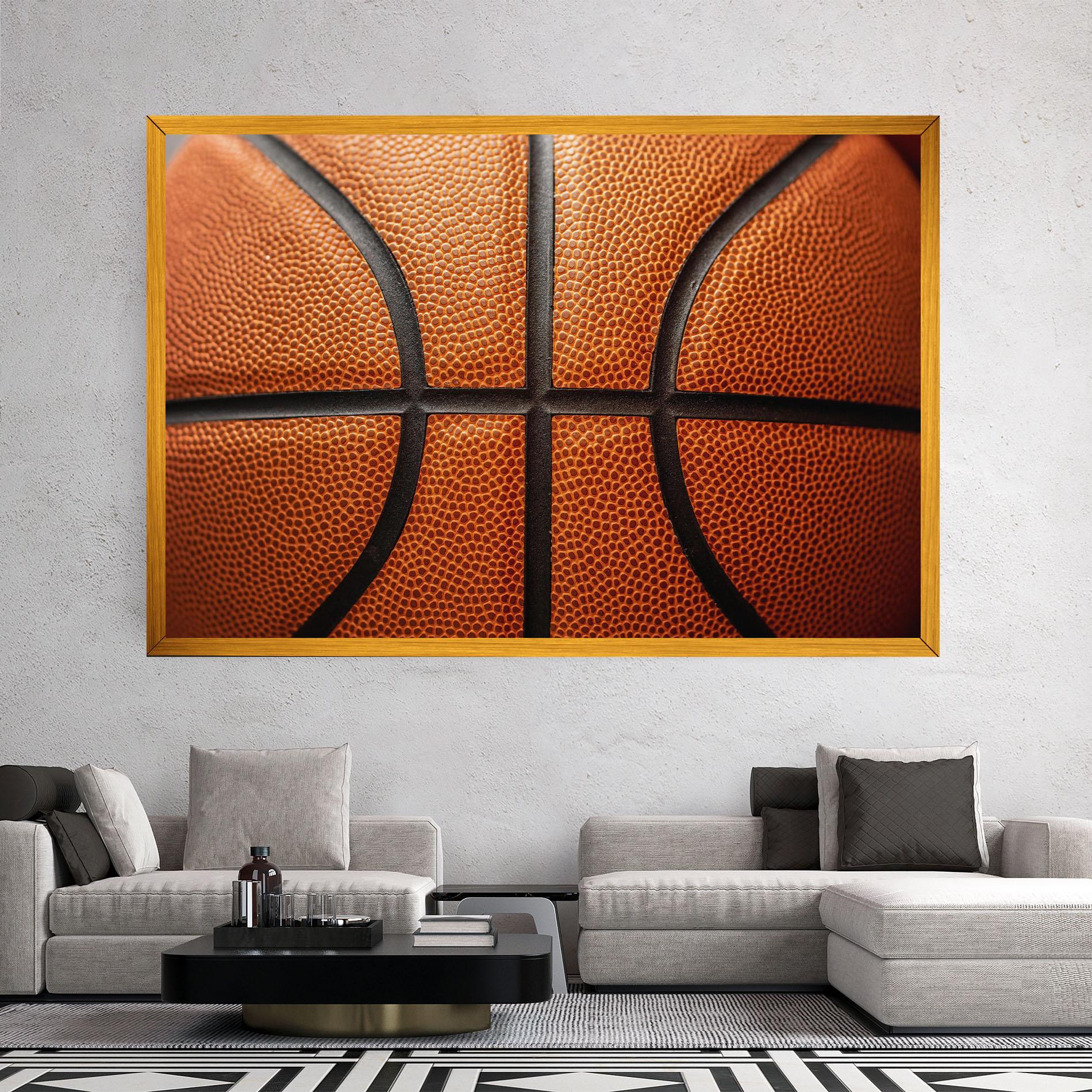 Leinwandbild Close Up Leather Basketball mockup 2