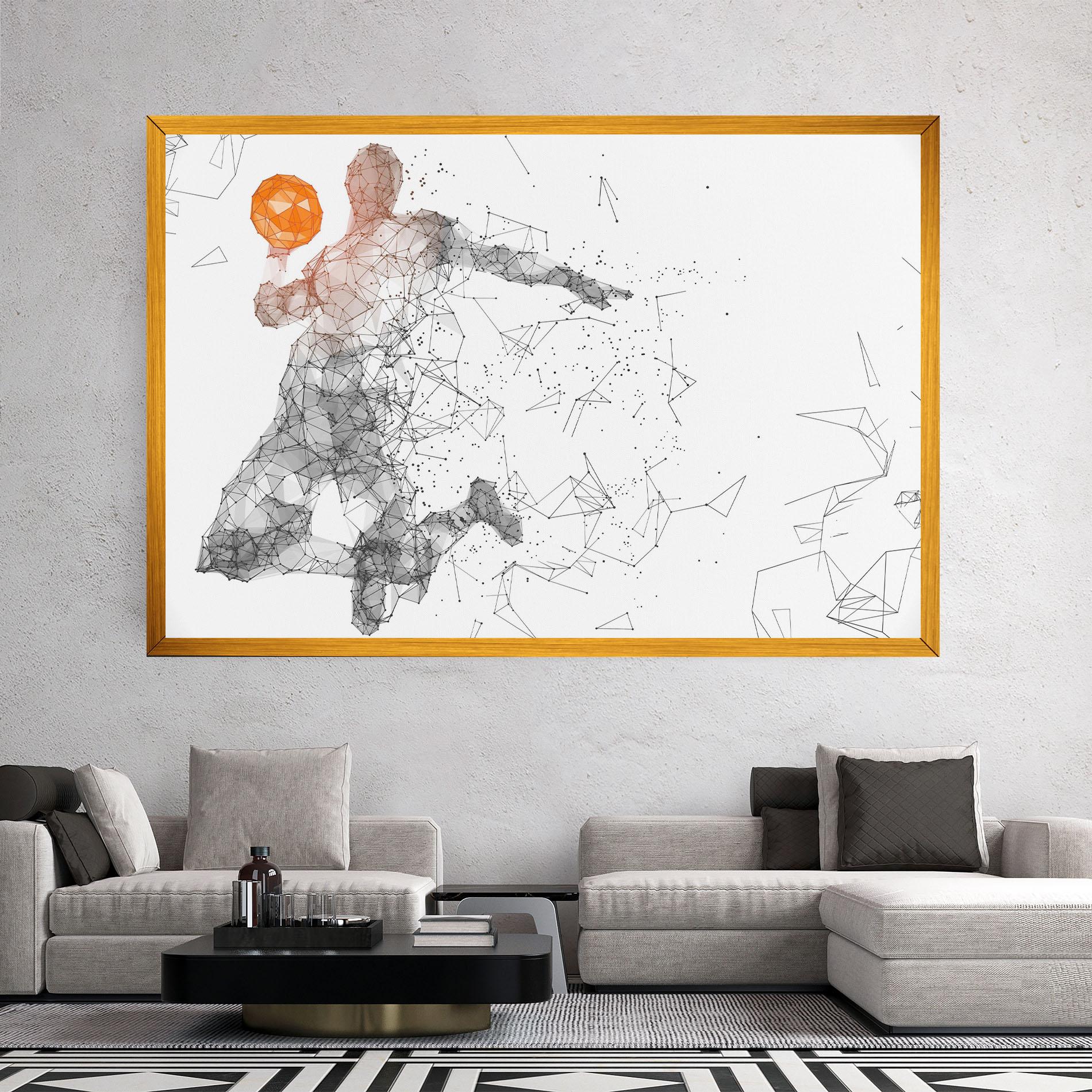 Leinwandbild Orange Line Basket mockup 2