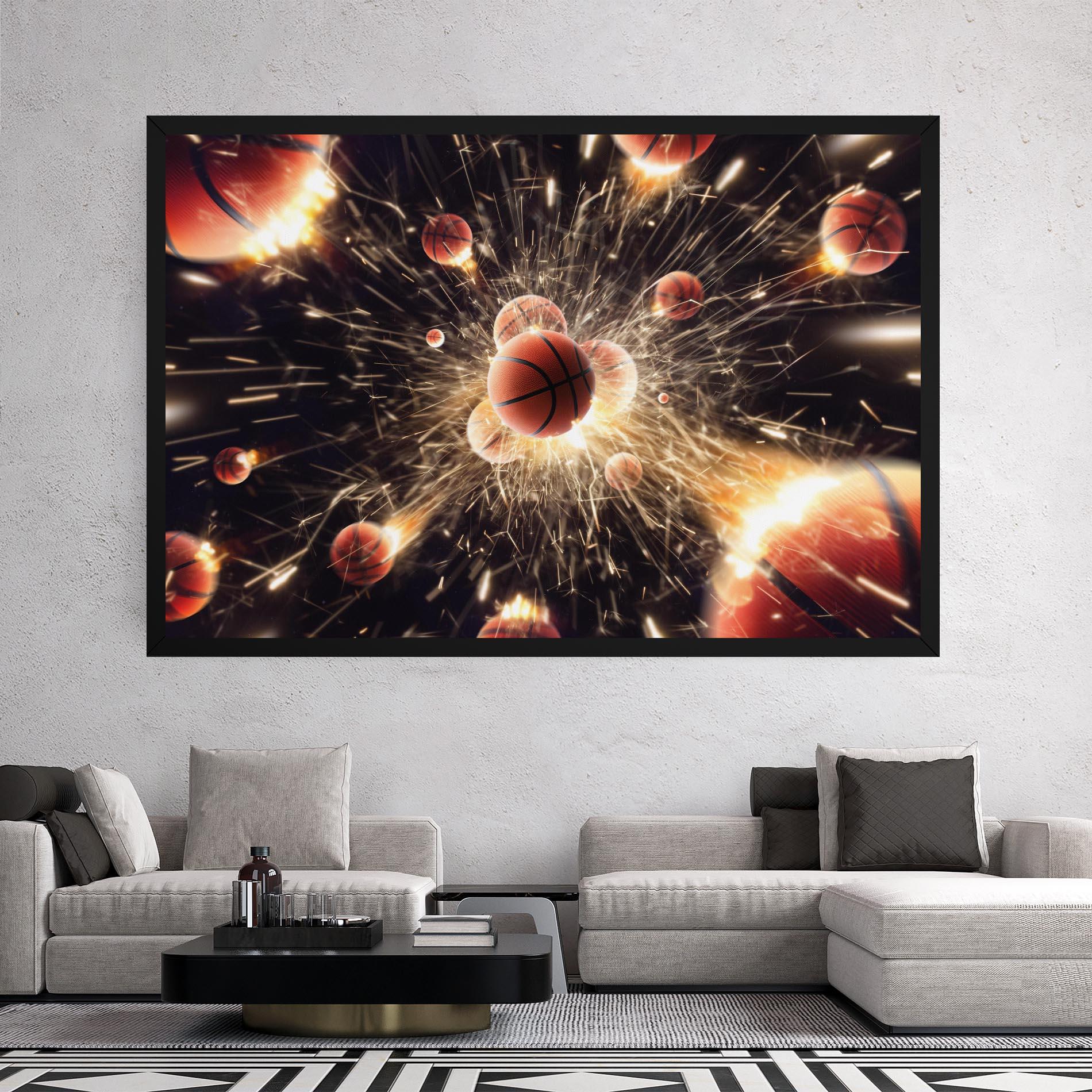 Leinwandbild Basketball Explosion mockup 2