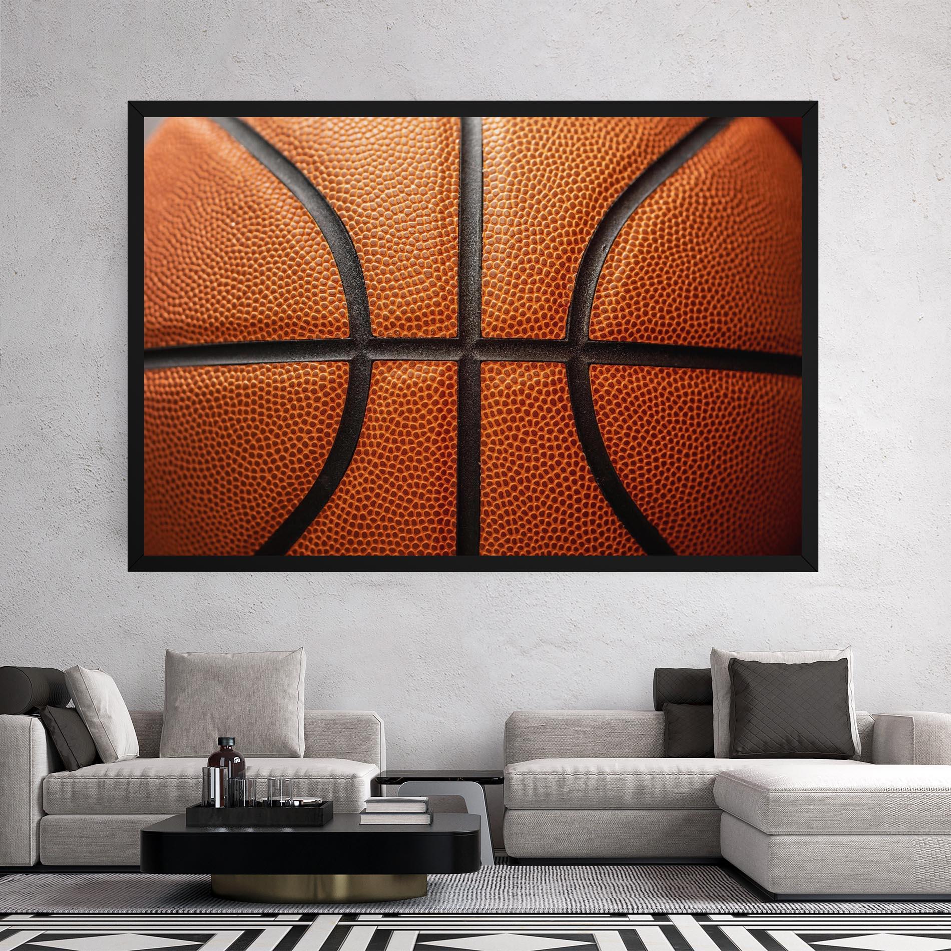 Leinwandbild Close Up Leather Basketball mockup 2
