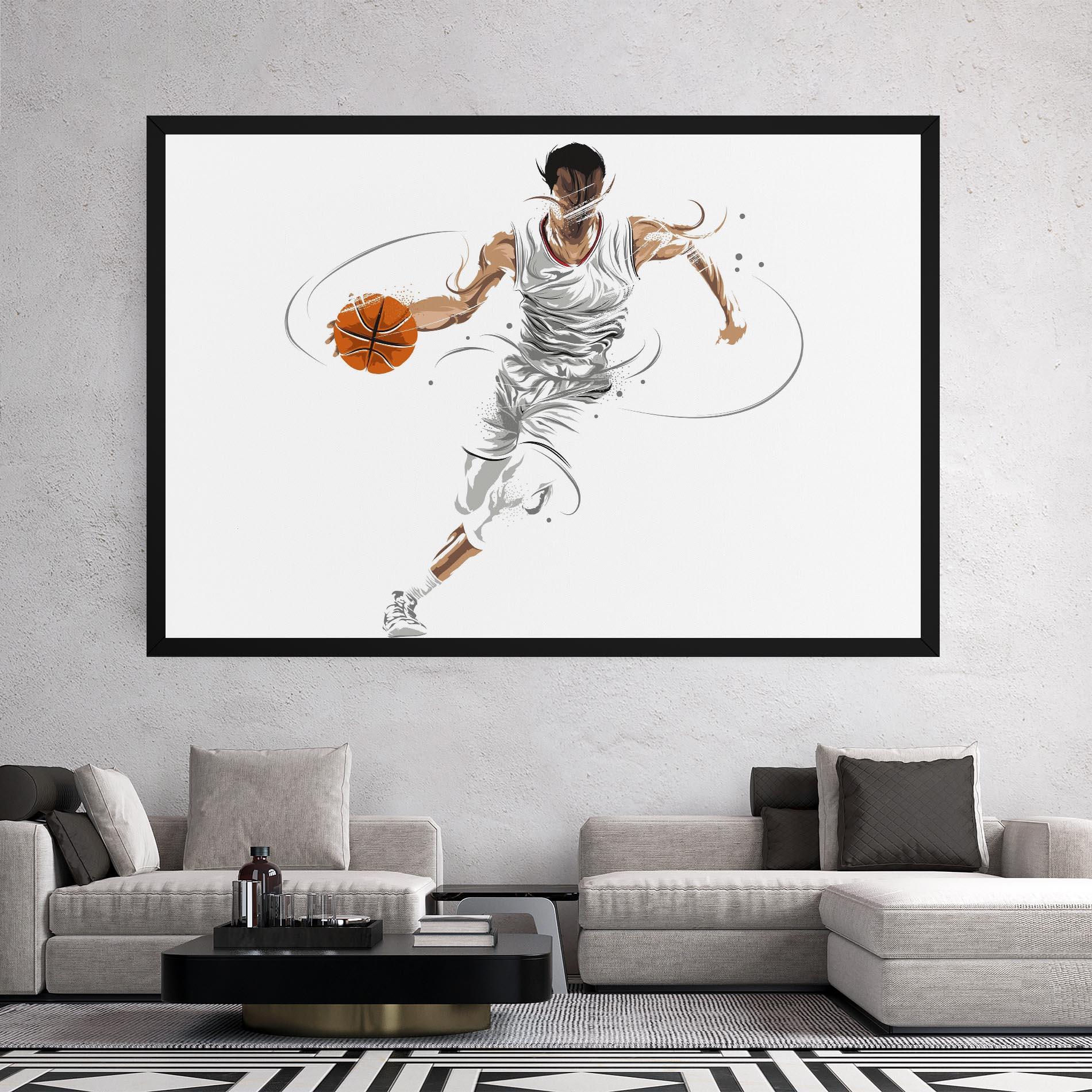 Leinwandbild Dribbling Basketbal mockup 2