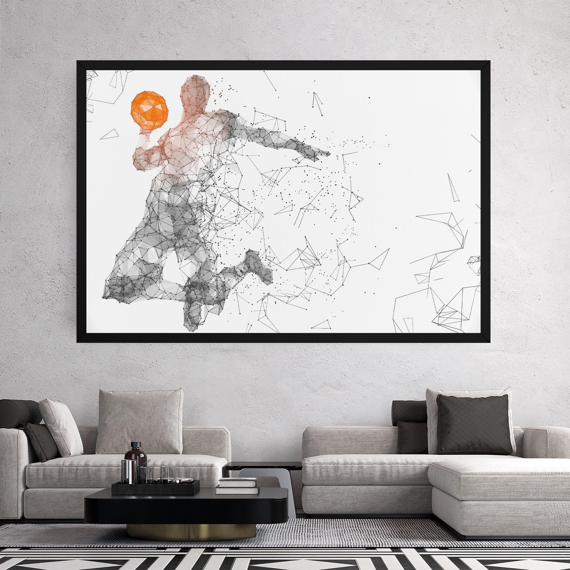 Leinwandbild Orange Line Basket mockup 2