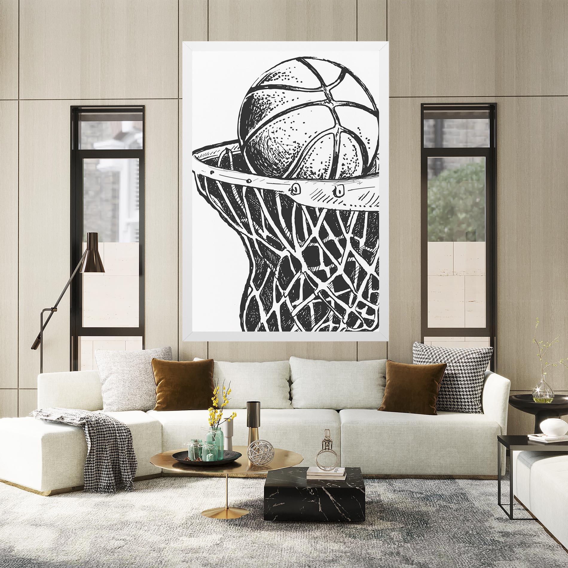 Leinwandbild Basketball Grey Hoop mockup 2