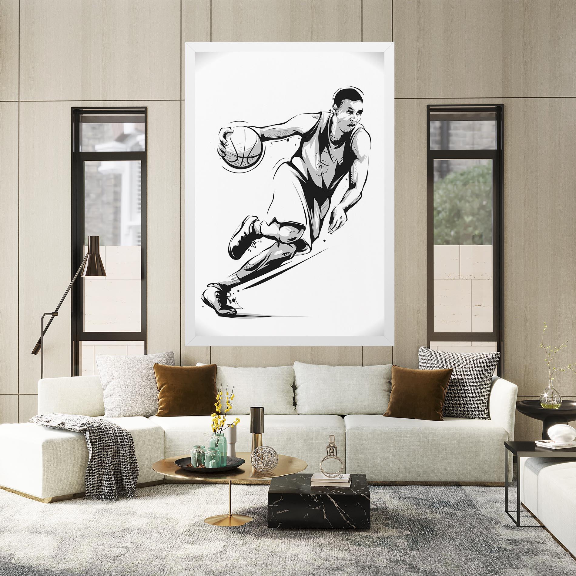 Leinwandbild Basketball Player Line mockup 2