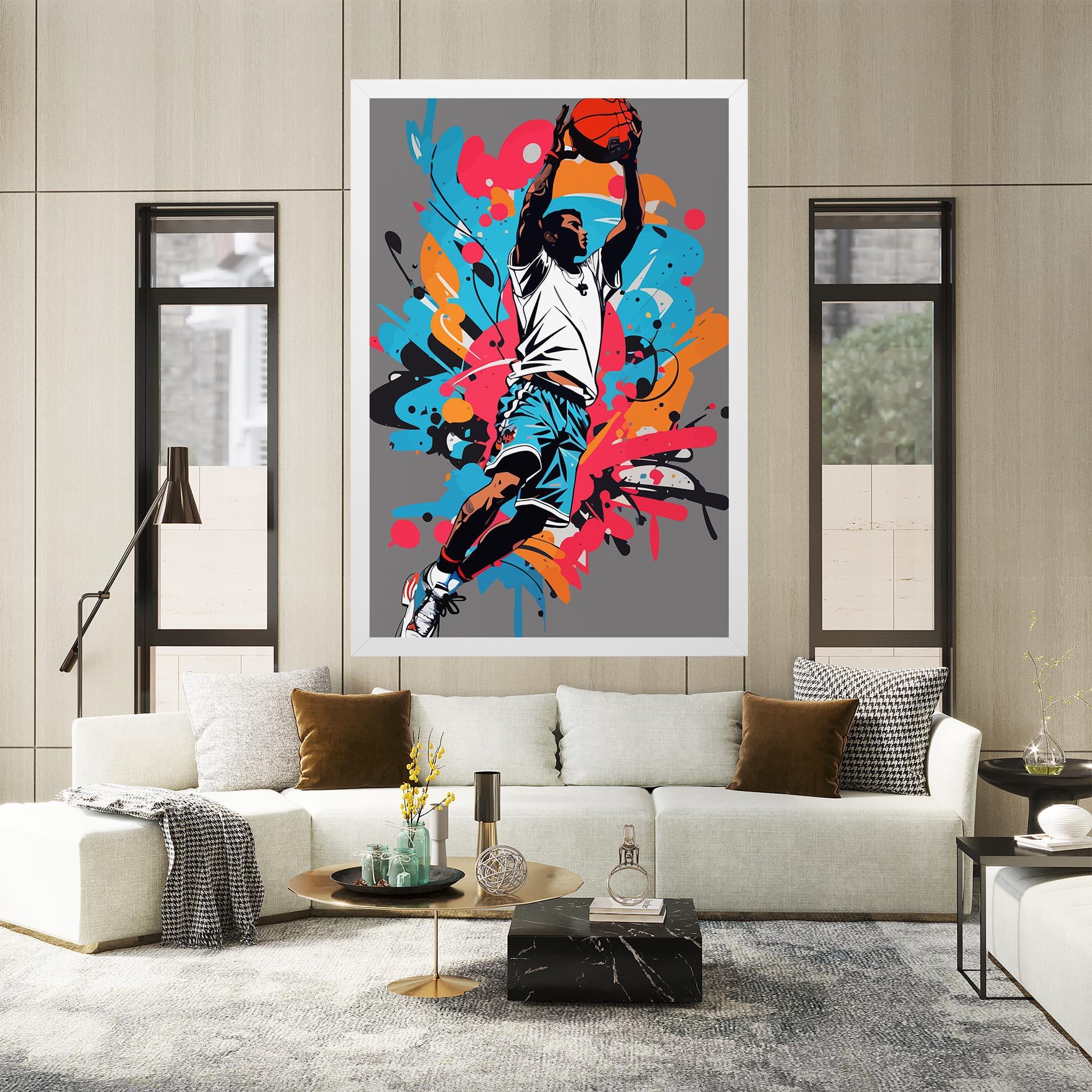 Leinwandbild Blue Red Basket mockup 2