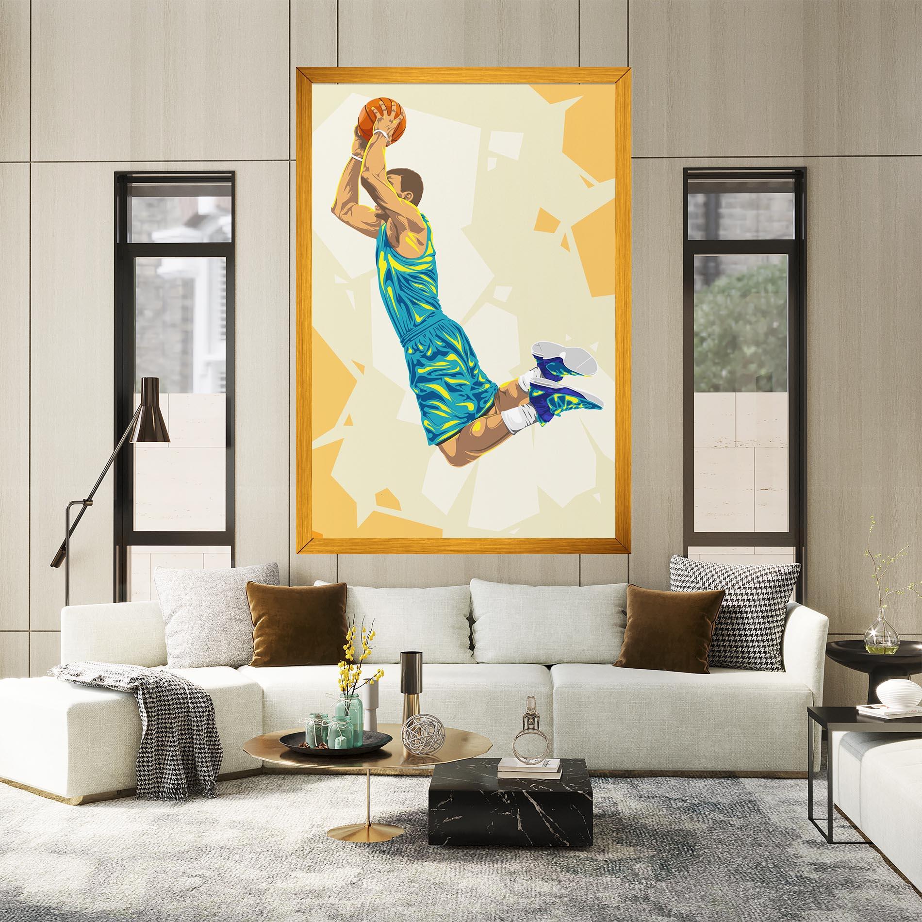 Leinwandbild Basketball Dunk Pose mockup 2