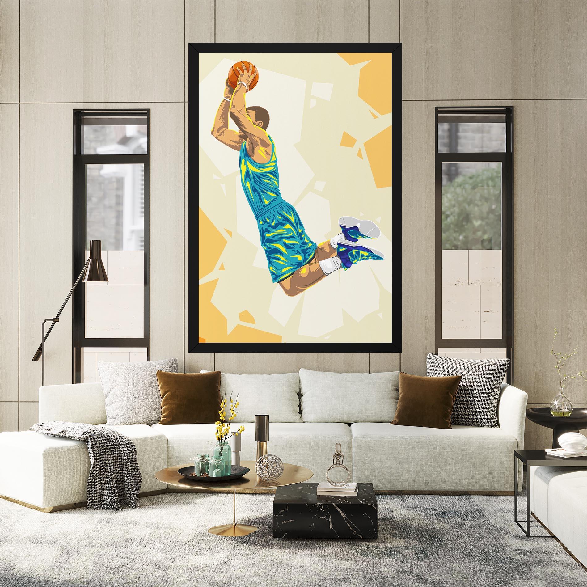 Leinwandbild Basketball Dunk Pose mockup 2