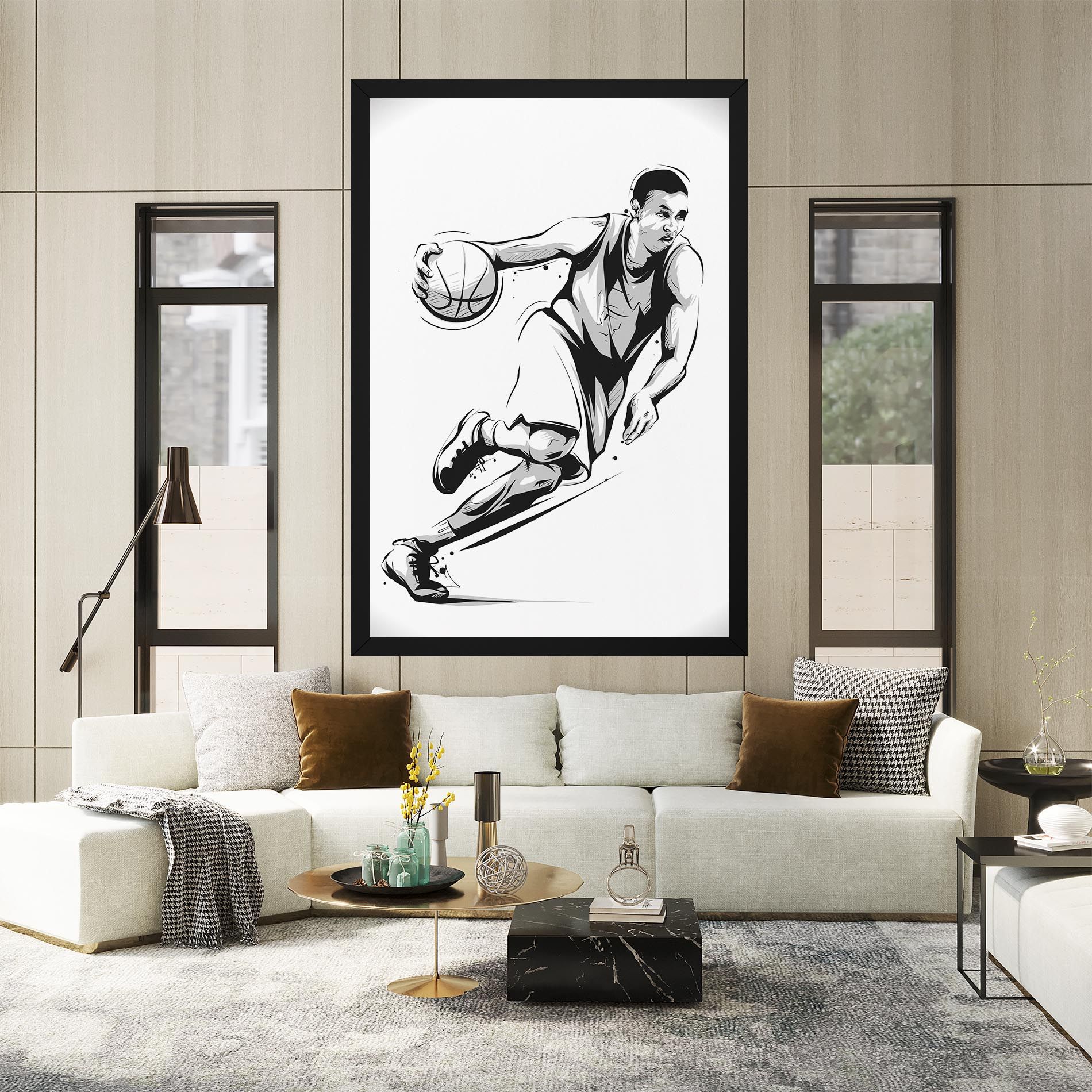 Basketball Player Line mockup 2