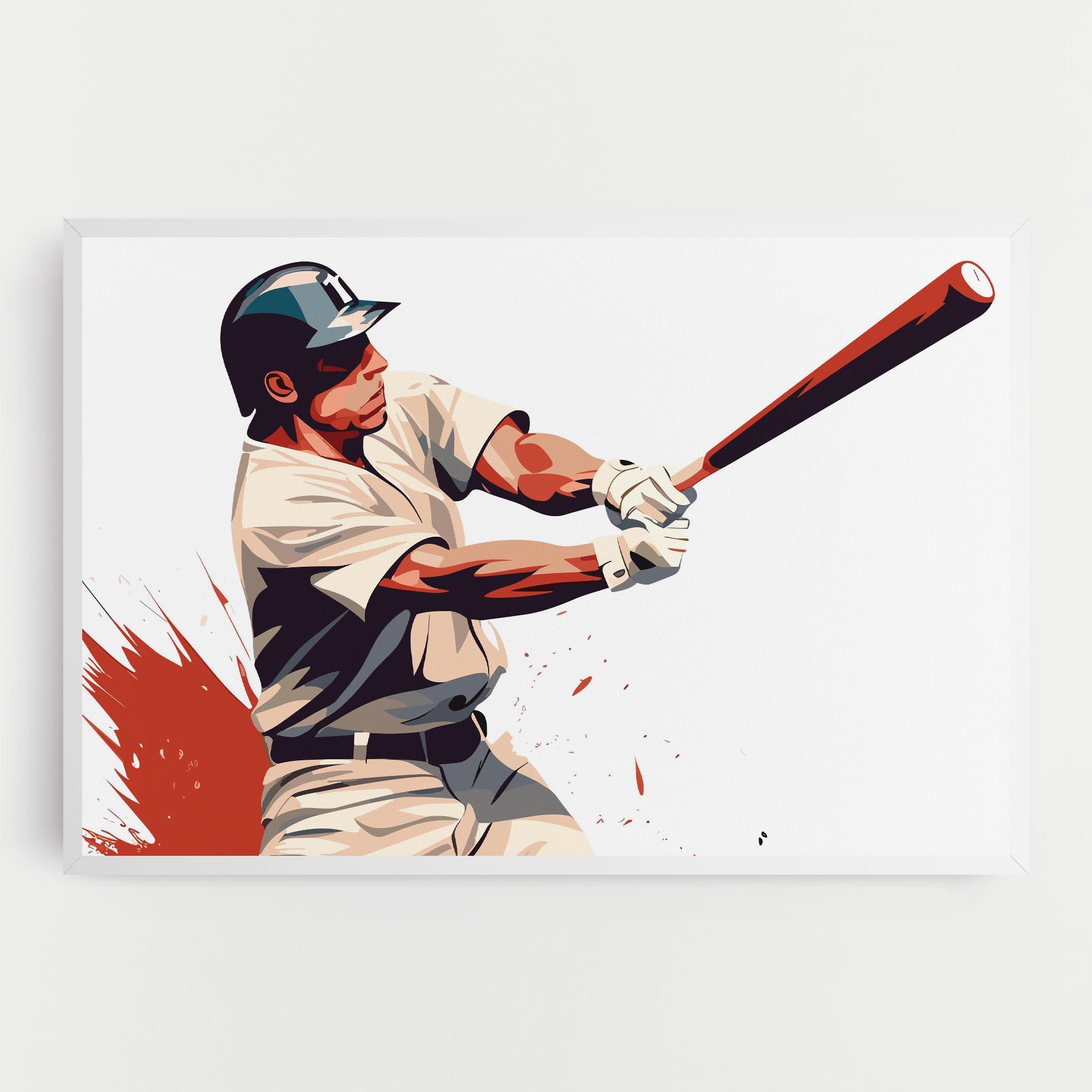 Leinwandbild Baseball Red Art mockup 0