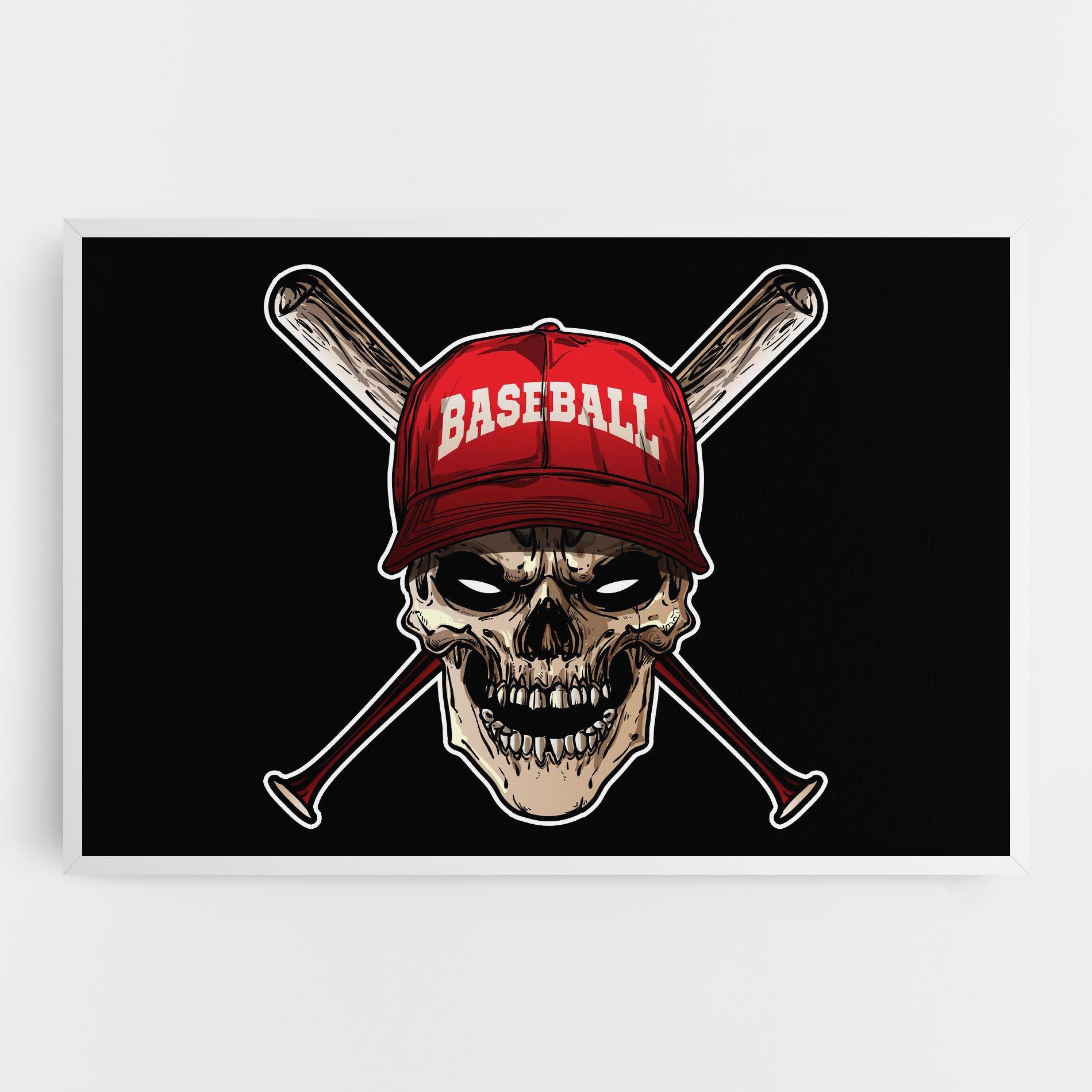 Leinwandbild Baseball Skull mockup 0