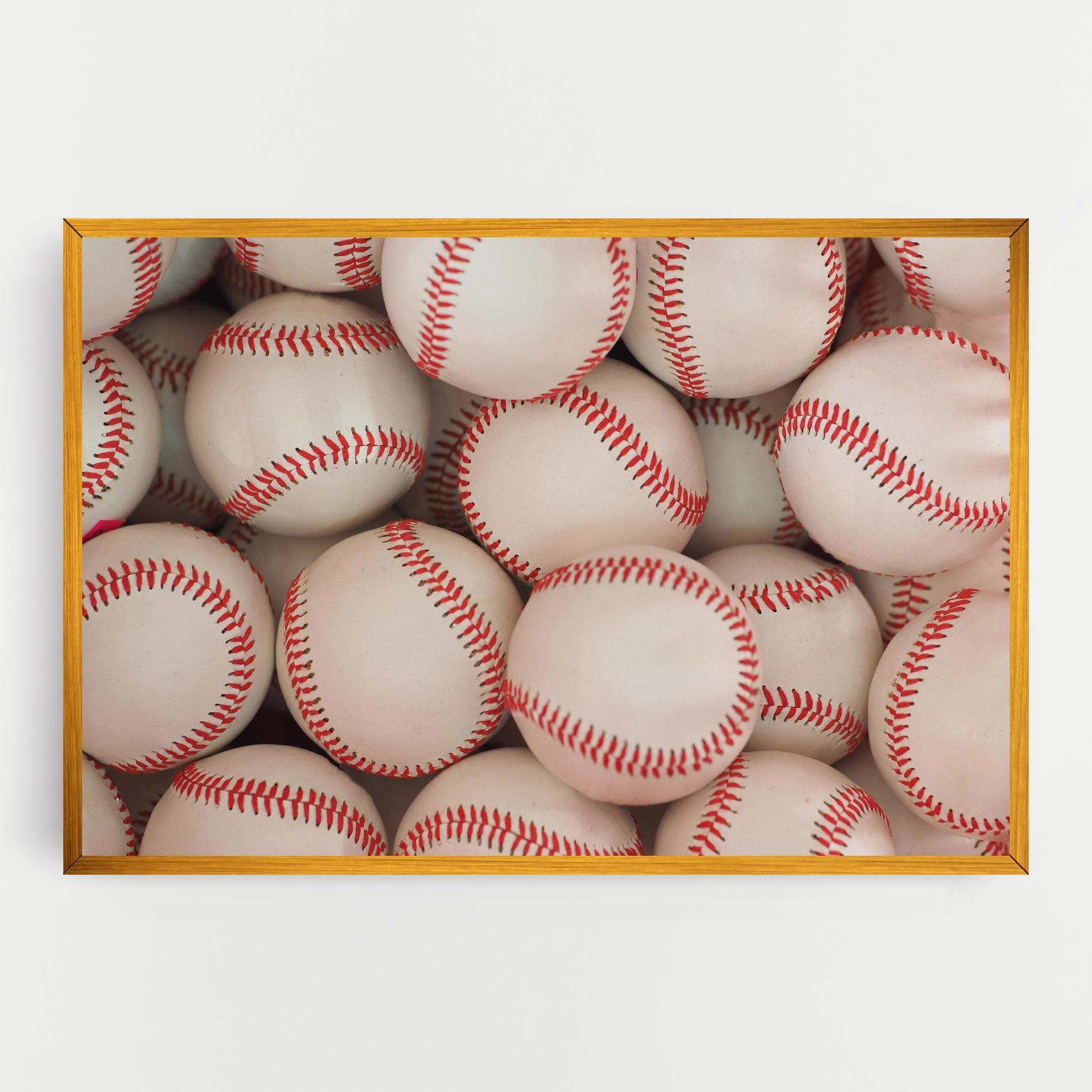 Leinwandbild Baseball Balls Stack mockup 0