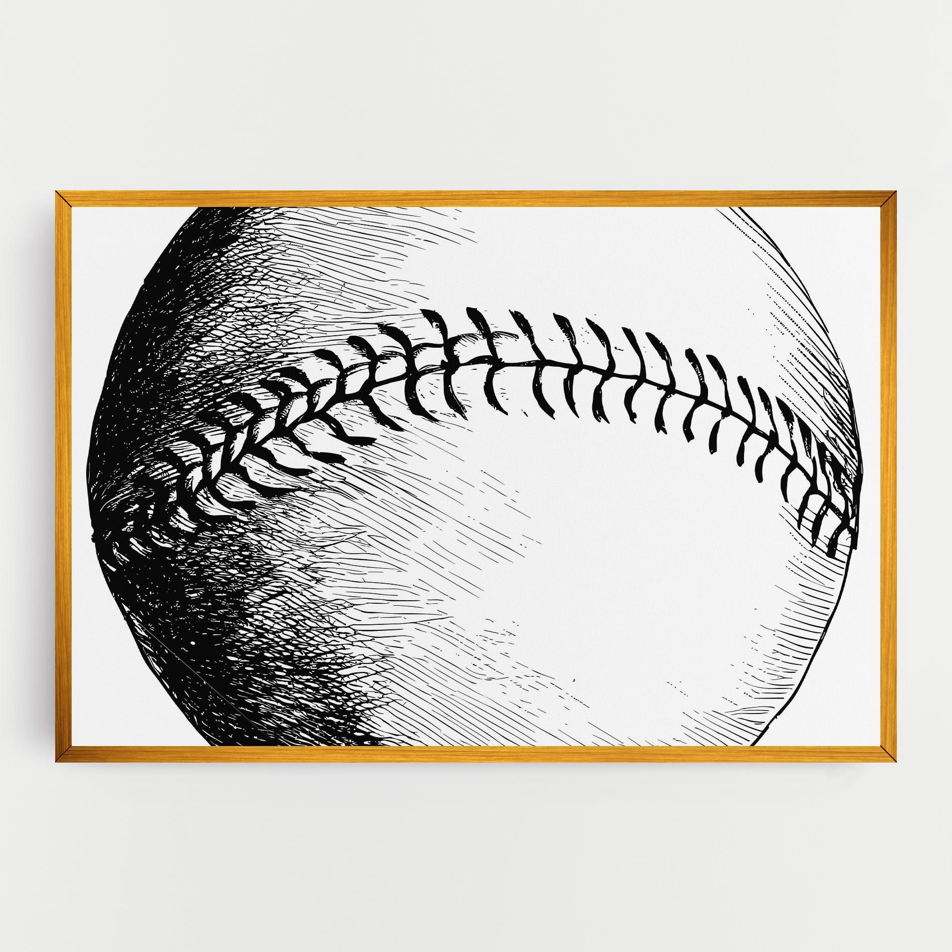 Leinwandbild Baseball Black Line mockup 0