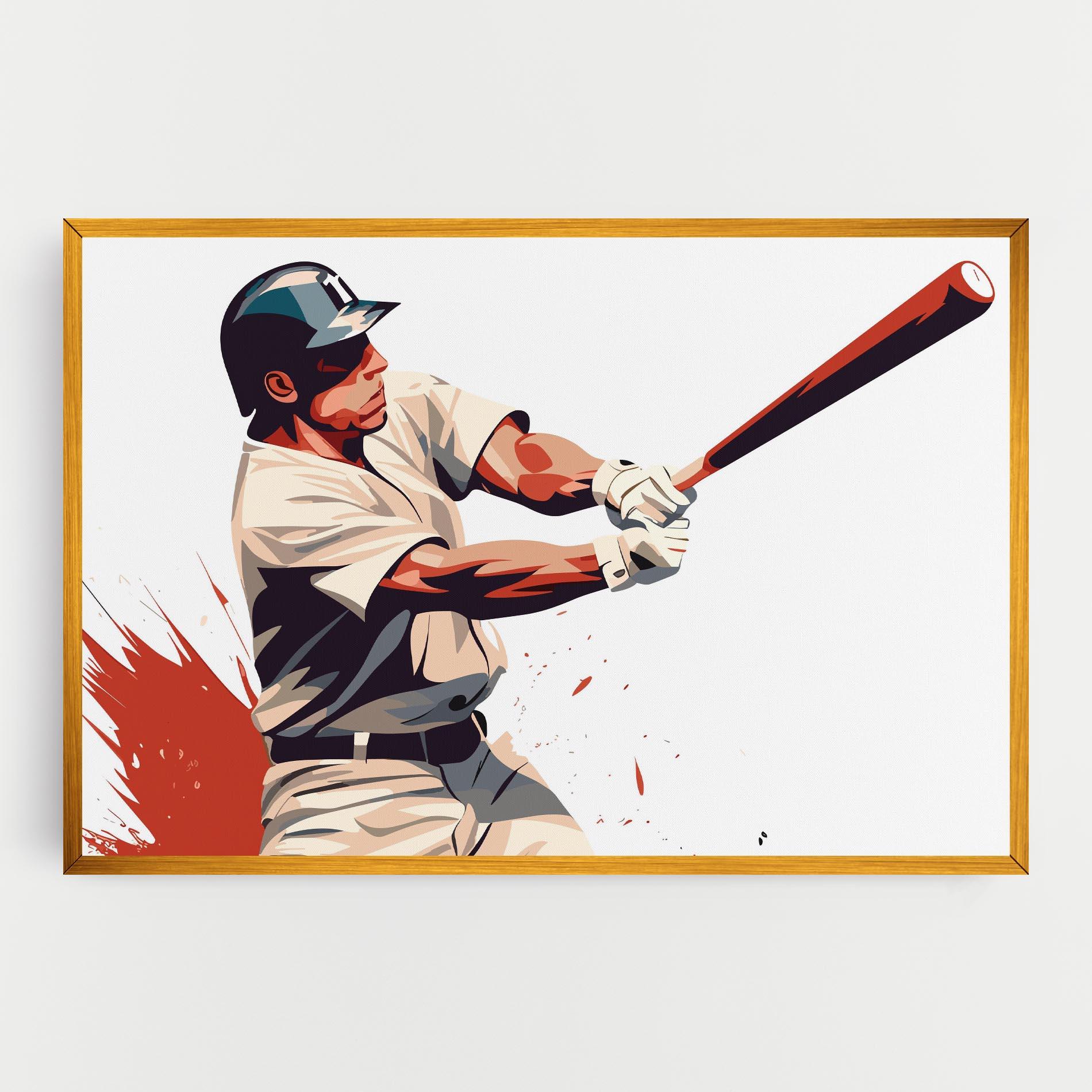 Leinwandbild Baseball Red Art mockup 0