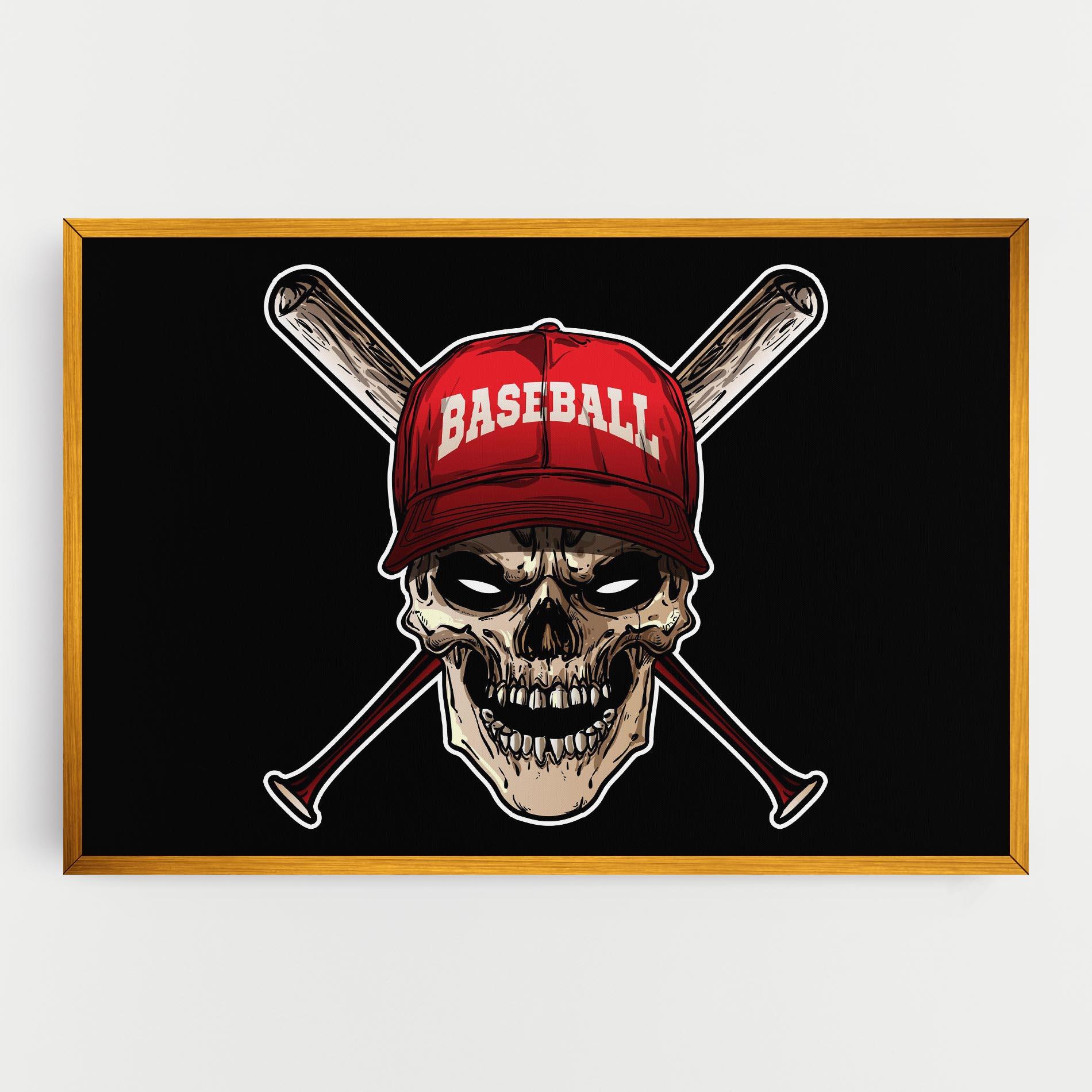 Leinwandbild Baseball Skull mockup 0