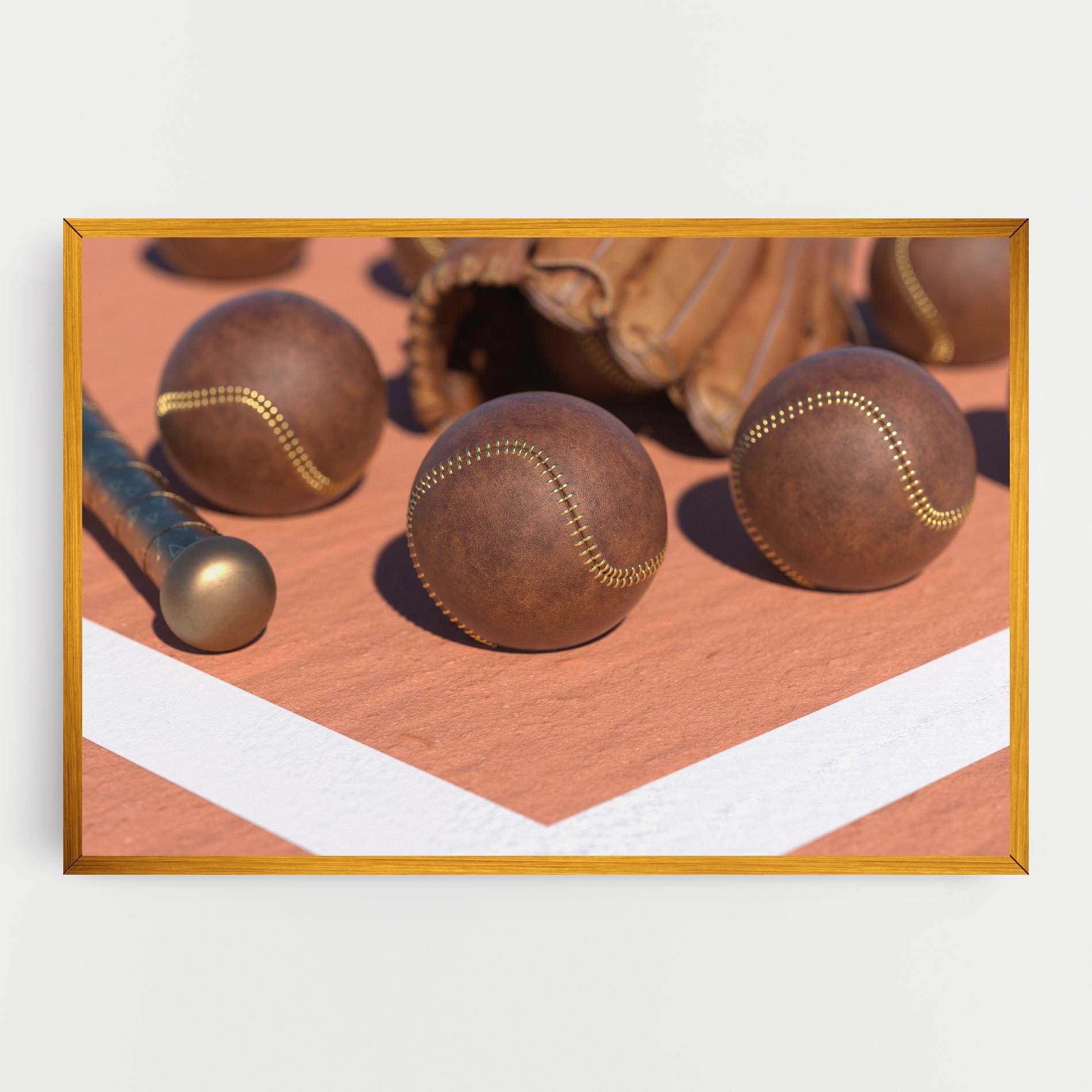 Leinwandbild Brown Baseball Ball mockup 0