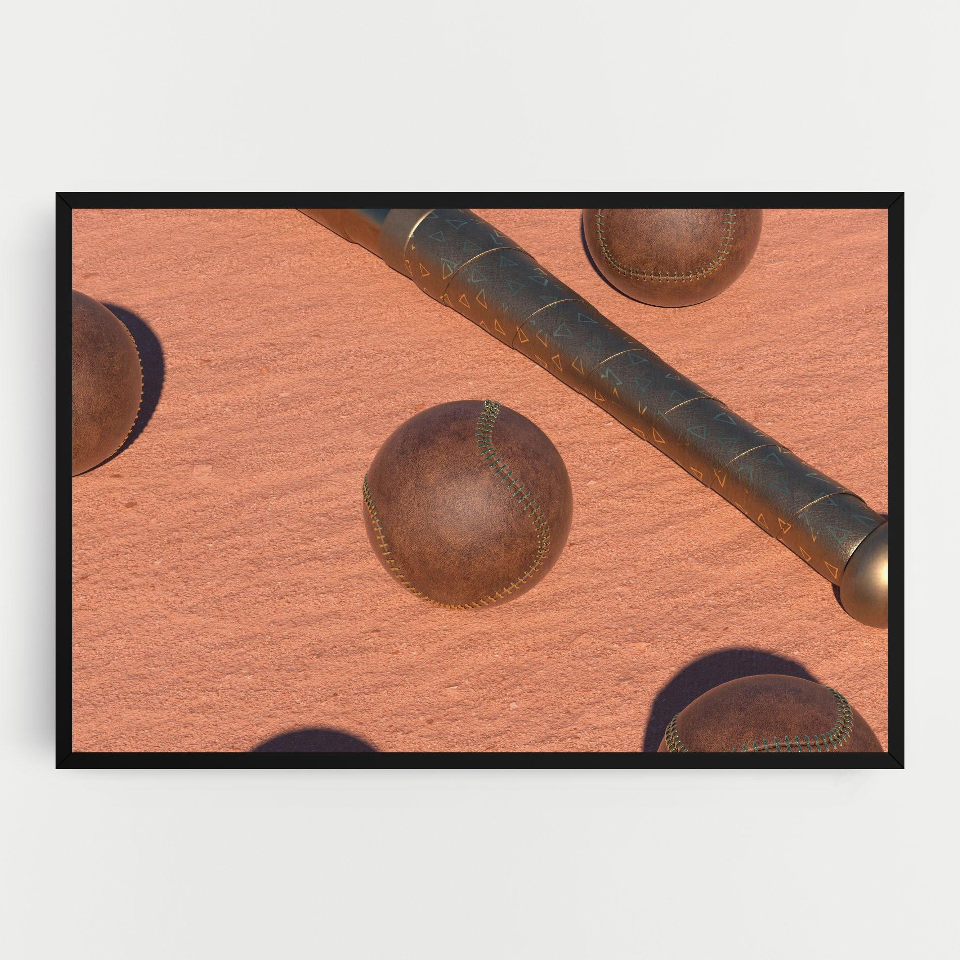 Leinwandbild Baseball Set On Send mockup 0