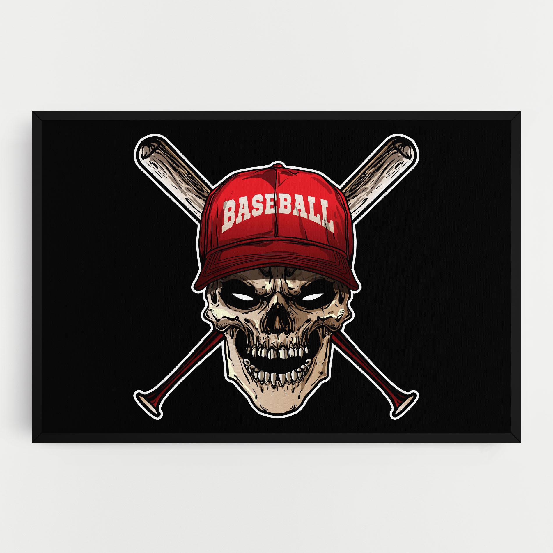 Leinwandbild Baseball Skull mockup 0