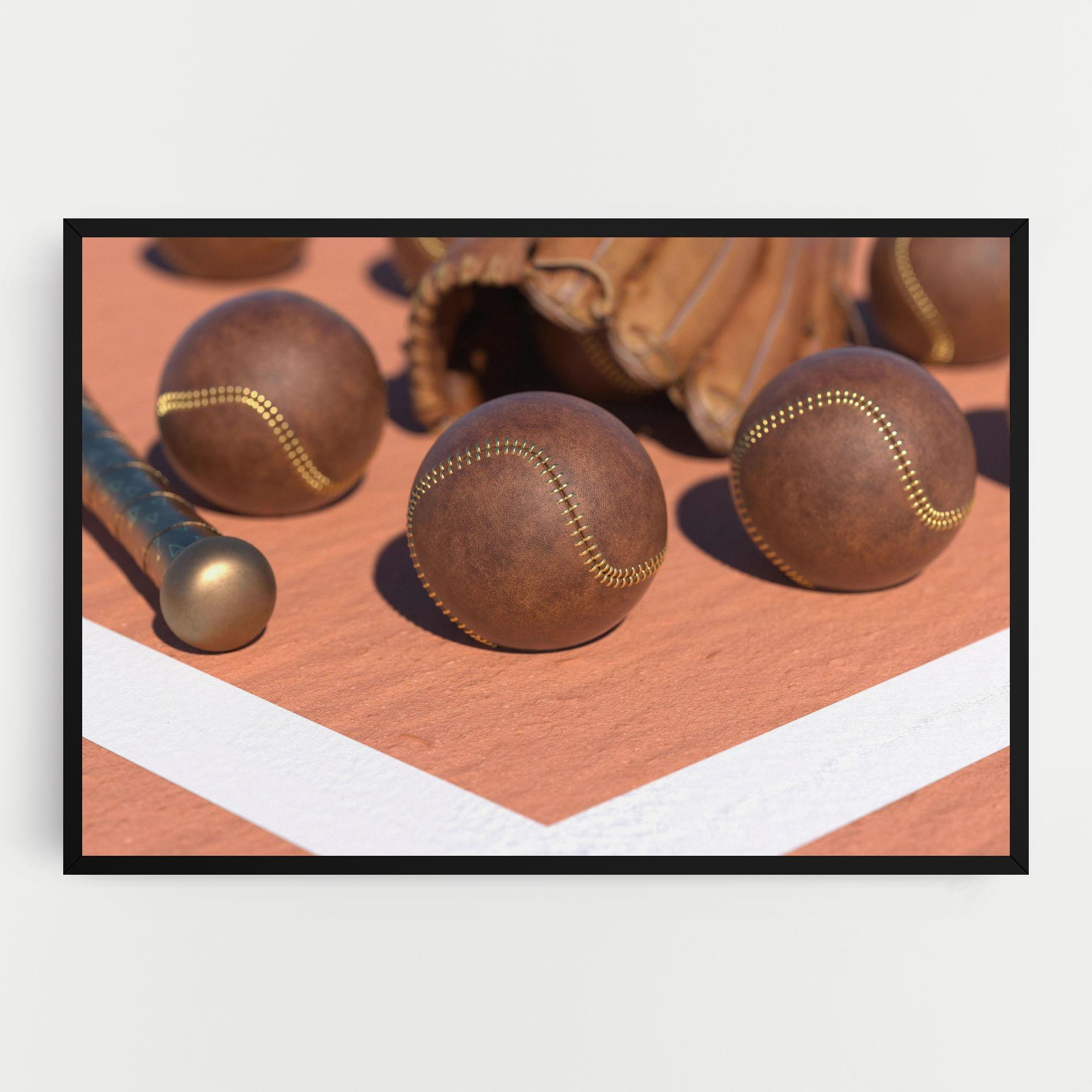 Leinwandbild Brown Baseball Ball mockup 0