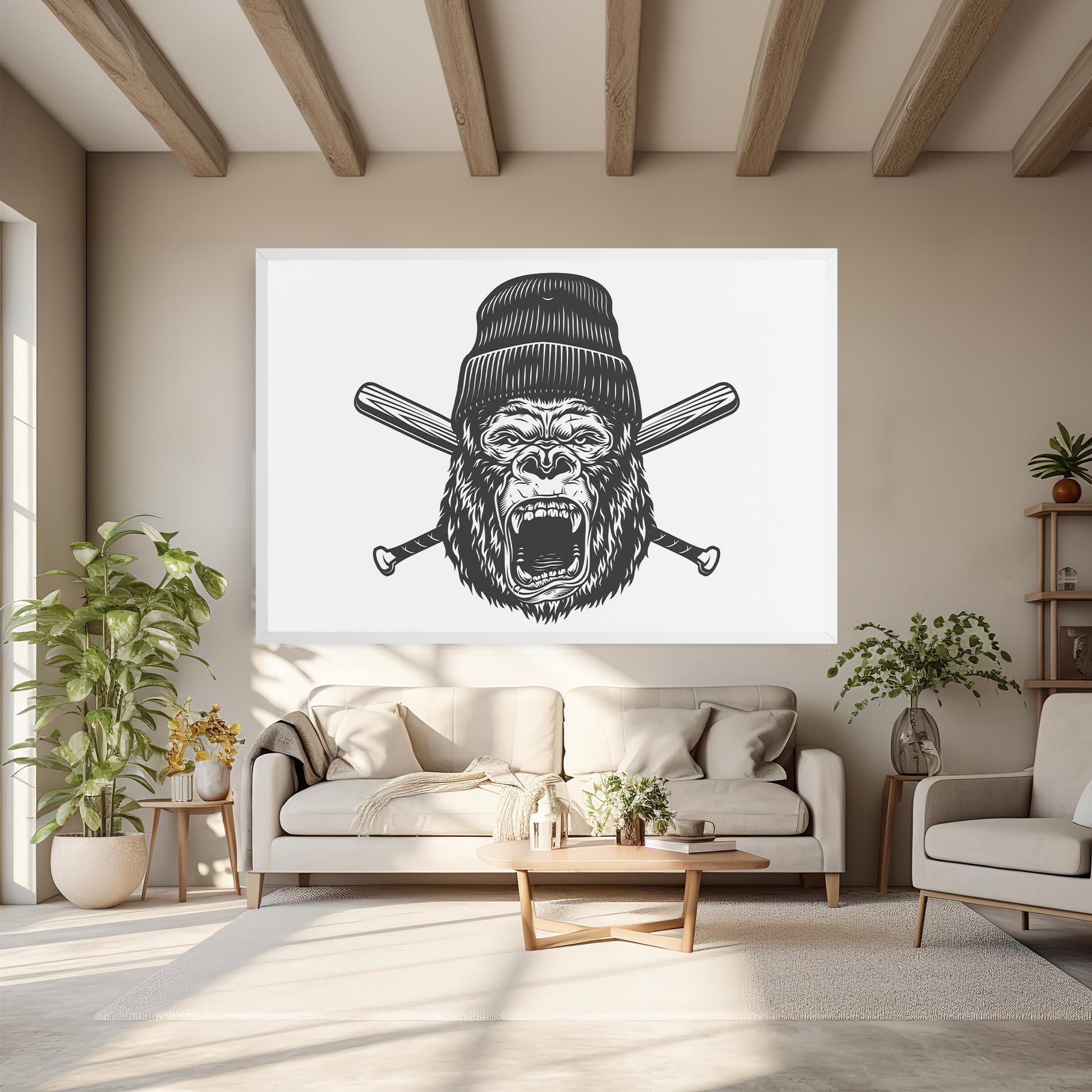 Leinwandbild Baseball Gorilla mockup 6
