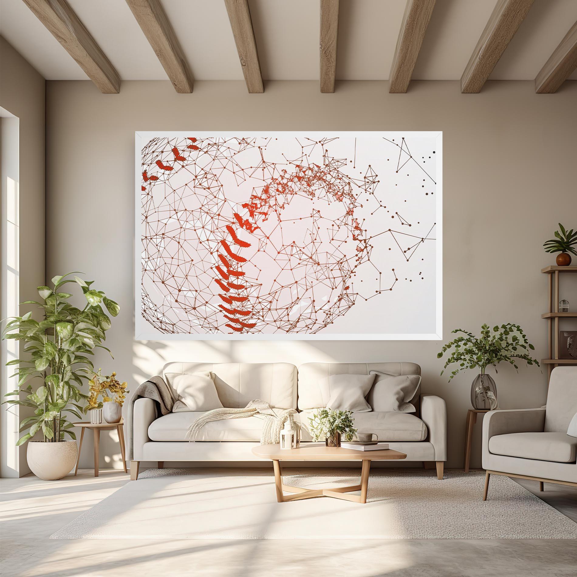 Leinwandbild Baseball Line Art mockup 6