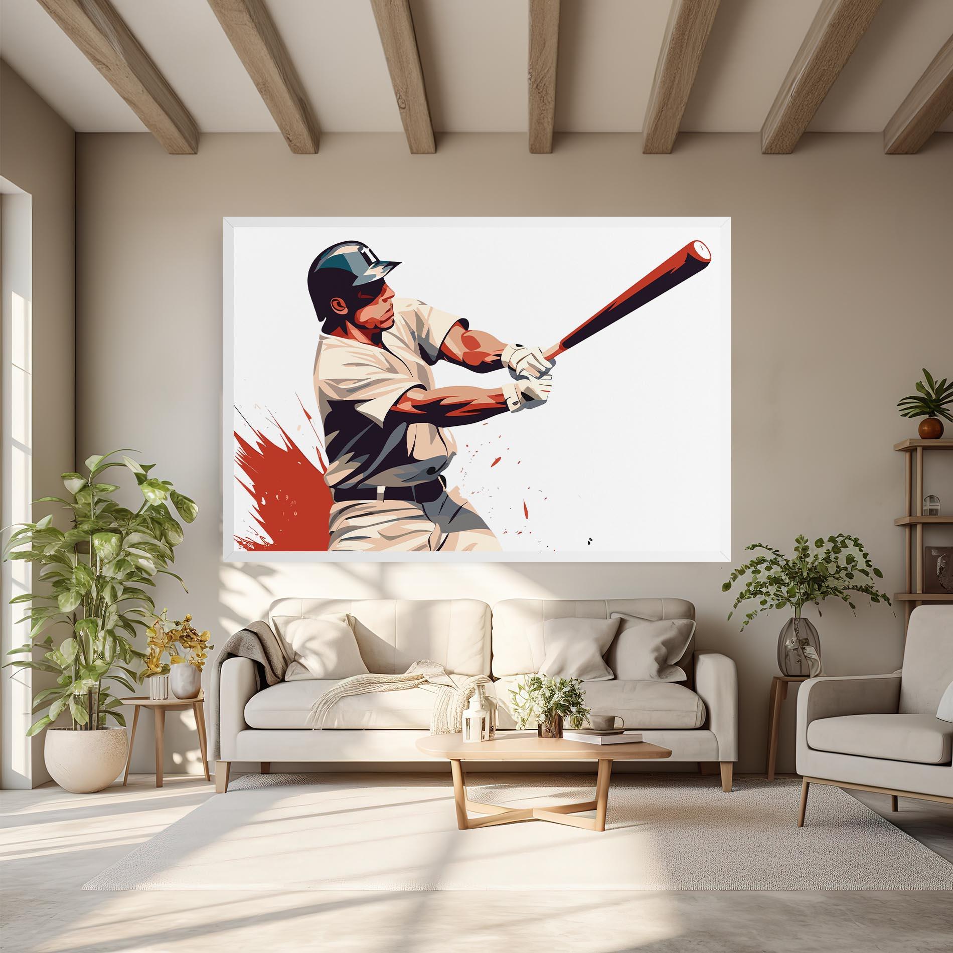 Leinwandbild Baseball Red Art mockup 6